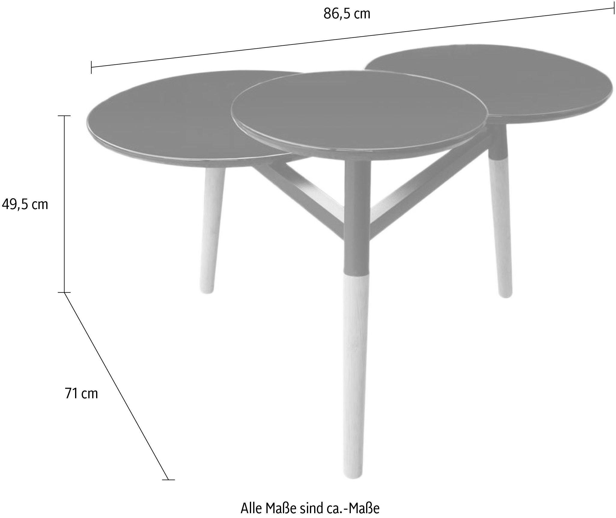 Kayoom Bijzettafel Butler 310, diameter van de oppervlakken: 48/40/30 cm Diameter van de ophangvlakken: 48/40/30 cm, gladde vlakken (1 stuk)