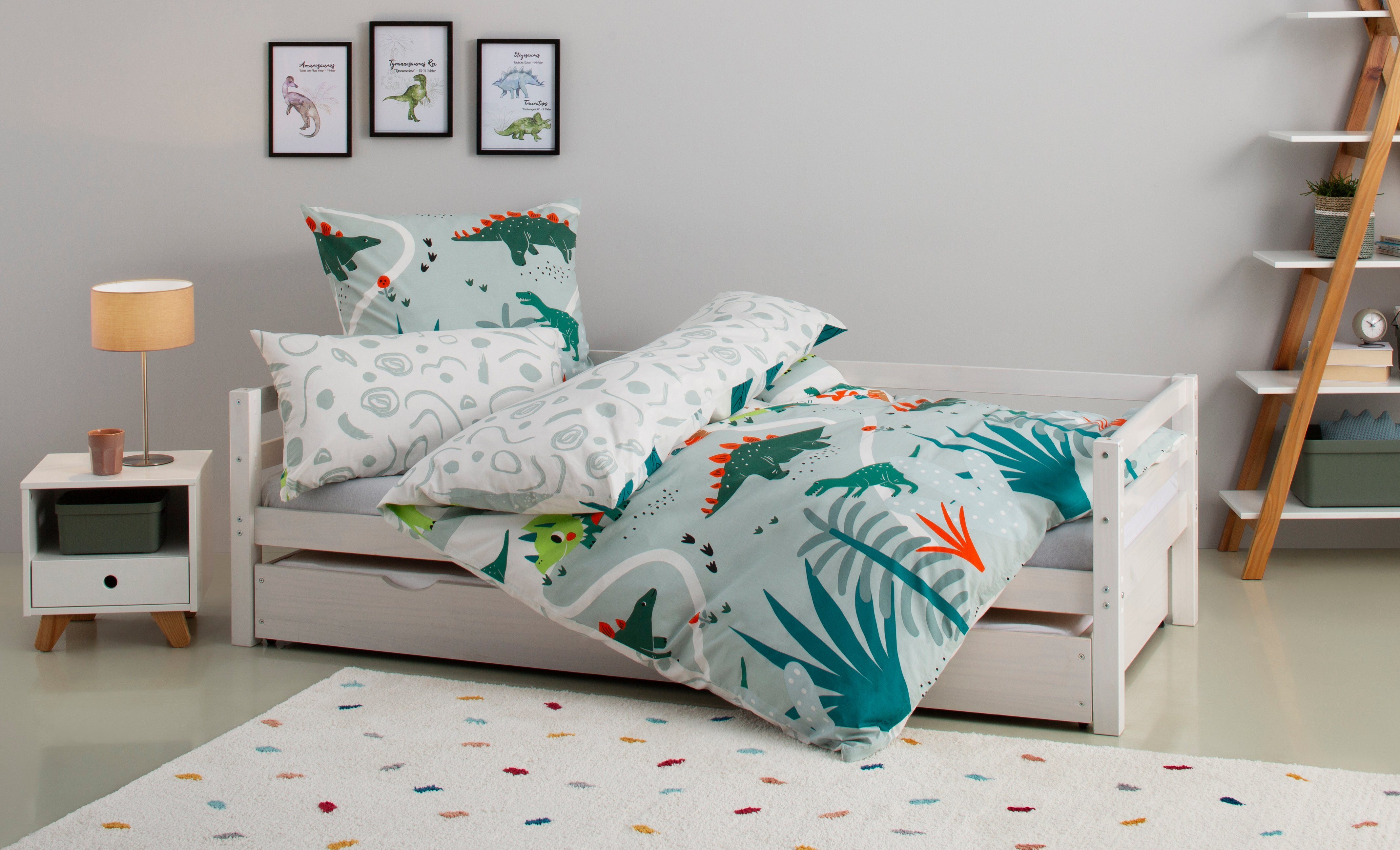 Lüttenhütt Kinderovertrekset Cuddlee in veel ontwerpen: dino, eenhoorn, ruimte, bouwplaats, hart, tractor, safari (2-delig)