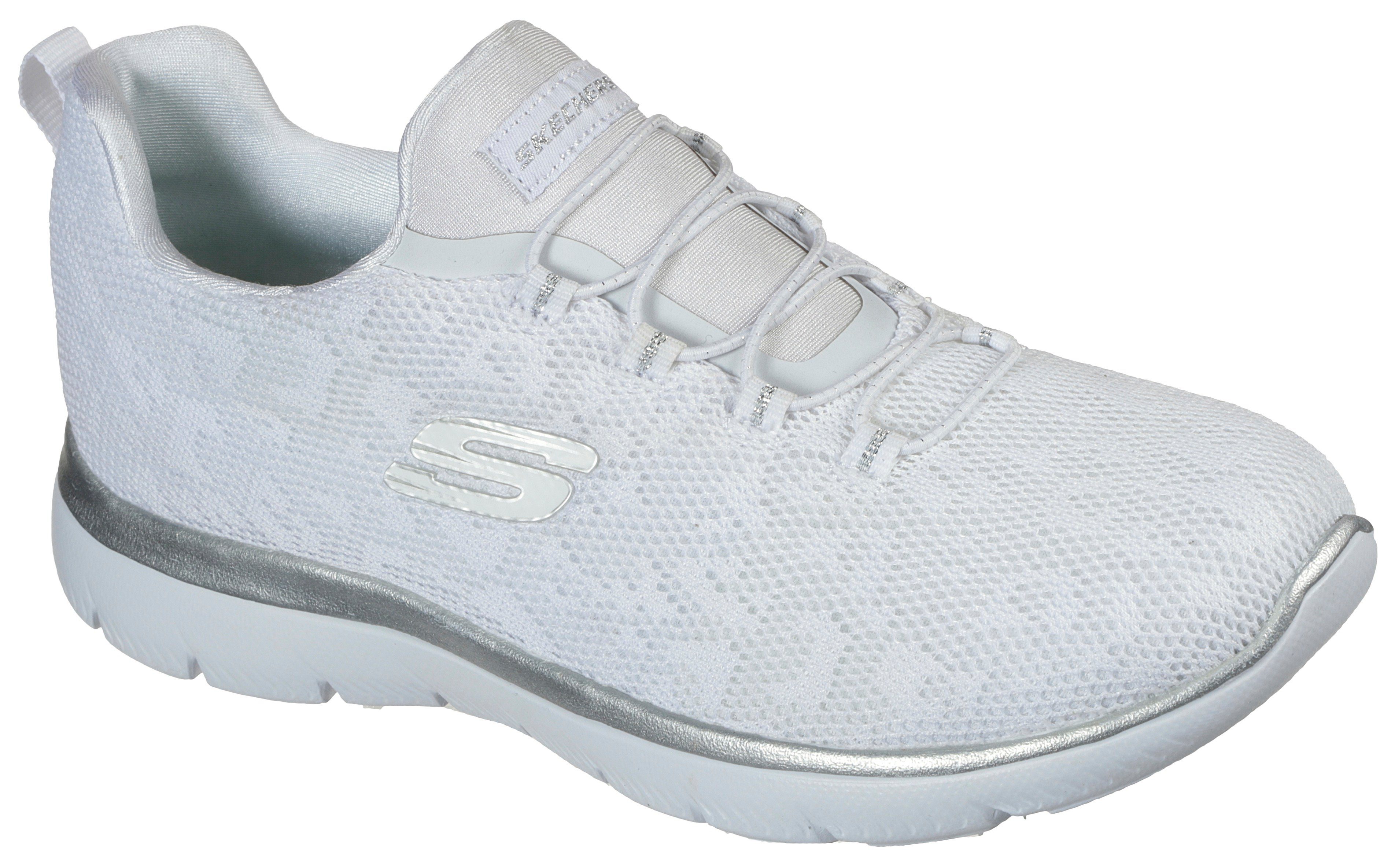 Skechers Slip-on sneakers Summits Slipper, vrijetijdsschoen, comfortschoen met memory foam dames lage sneakers maat 38 EU wit