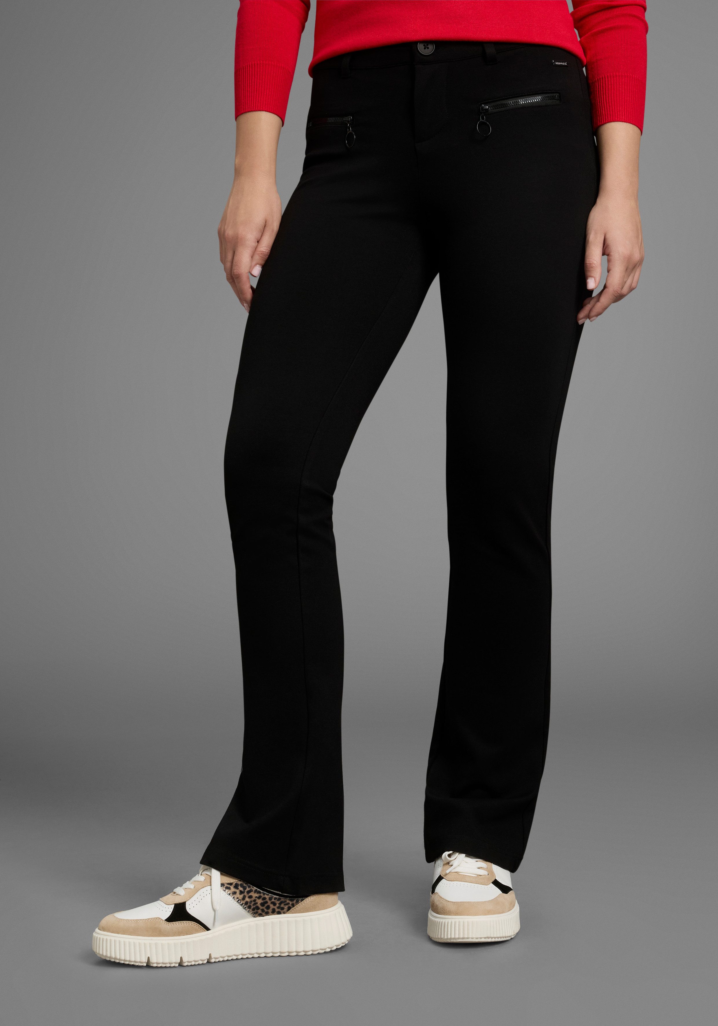 Bruno Banani Broek met wijde pijpen Een ritsdetail - NIEUWE COLLECTIE