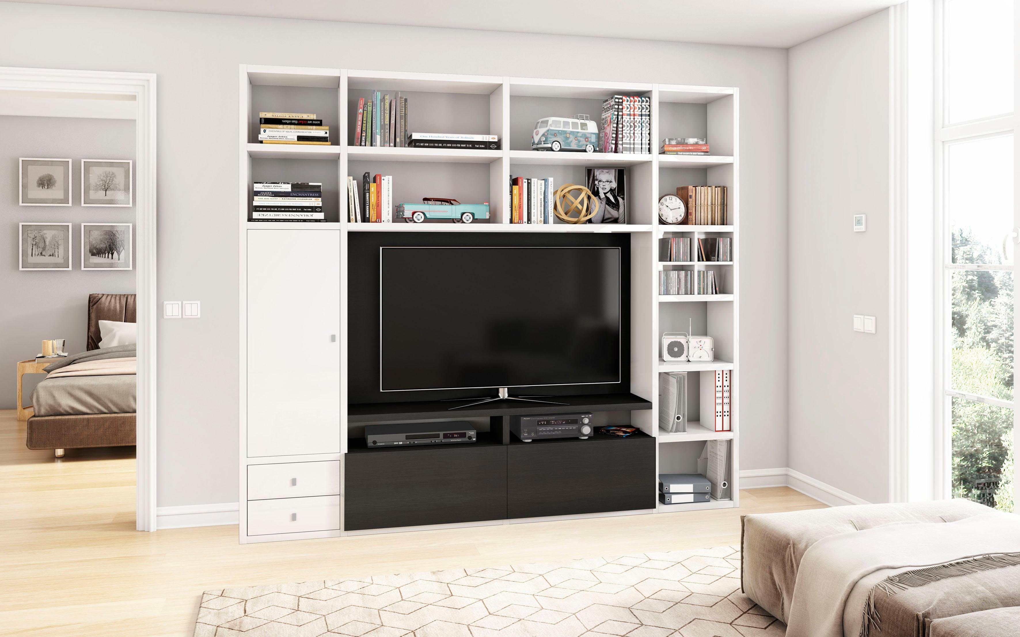 fif möbel Wandmeubel TORO 372-6 tv-wandmeubels wit