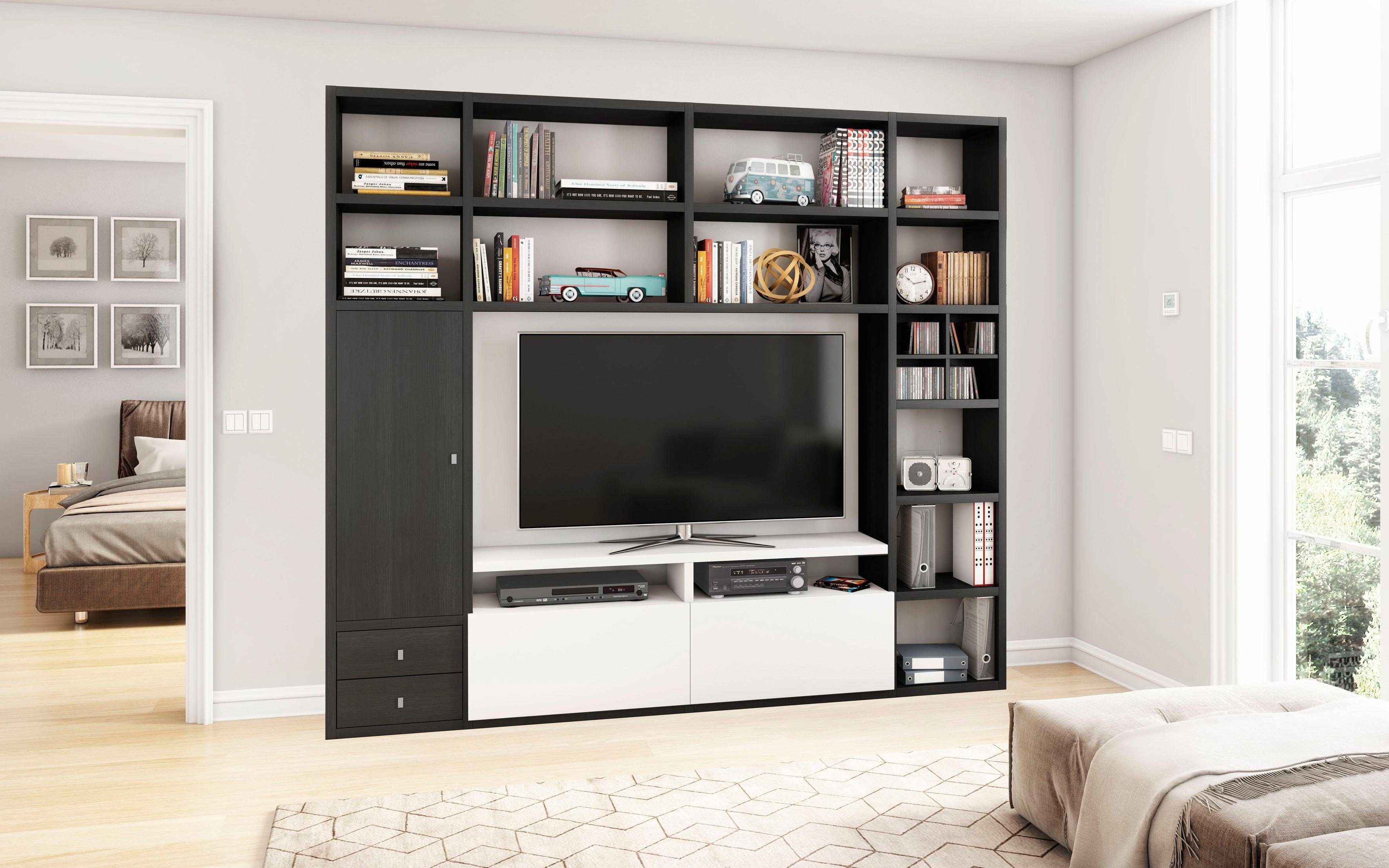 fif möbel Wandmeubel TORO 372-4 tv-wandmeubels bruin