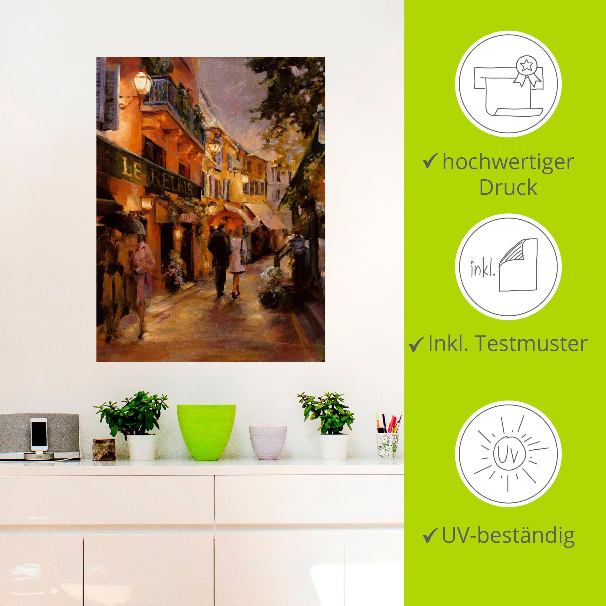 Artland Artprint Avond in Parijs II als artprint op linnen, poster, muursticker in verschillende maten