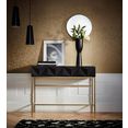 leonique dressoir minfi in 3d-look, sidetable met goudkleurig metalen frame, kaptafel zwart