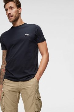 alpha industries shirt met ronde hals basic t small logo blauw
