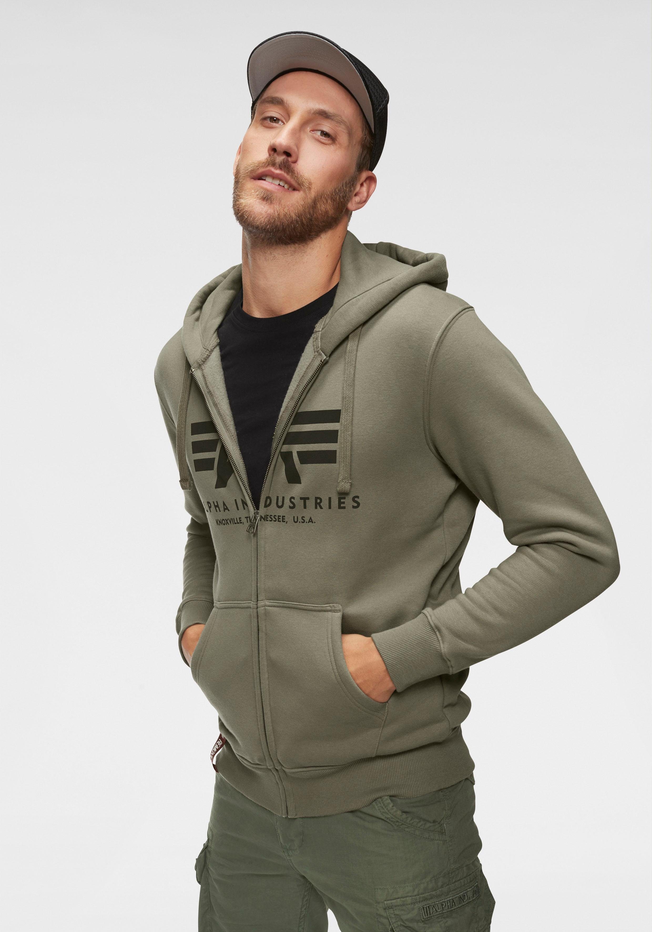 Alpha Industries Capuchonsweatvest BASIC ZIP HOODY heren sweatvesten maat L groen