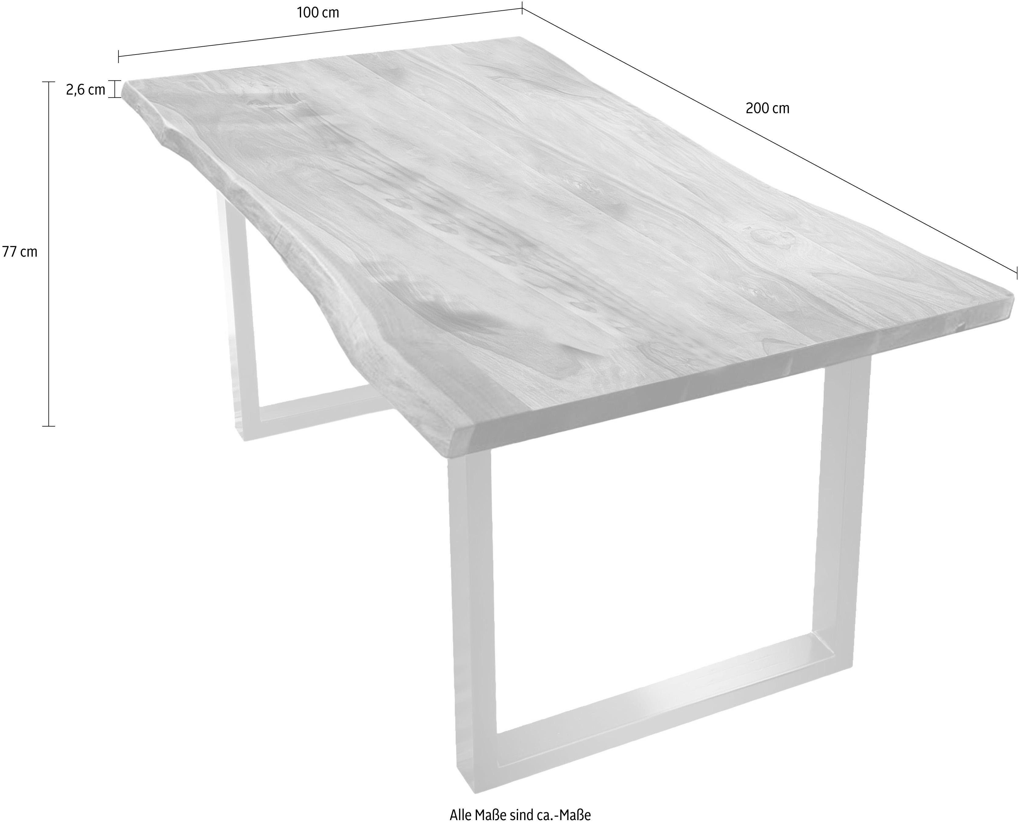 SIT Eettafel Tops&Tables Acacia tafelblad met natuurlijke boomrand
