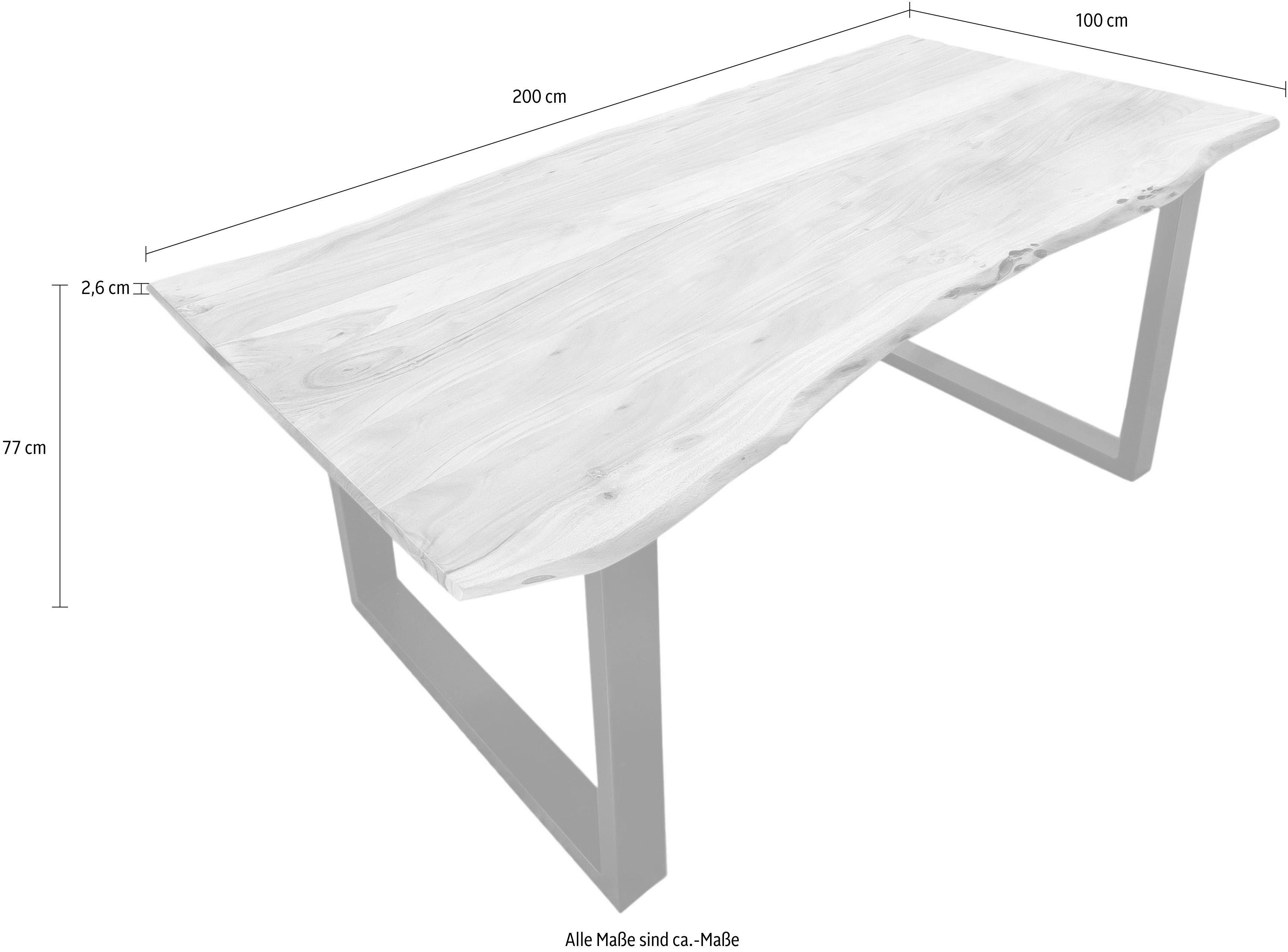 SIT Eettafel Tops&Tables Acacia tafelblad met natuurlijke boomrand