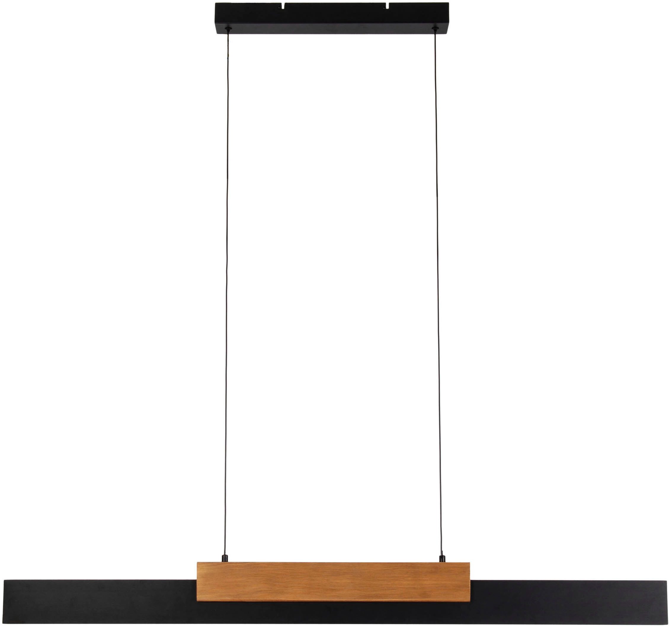 näve Led-hanglamp WIEBKE met hout, dimbaar via wandschakelaar, geheugenfunctie, hoogte verstelbaar (1 stuk)