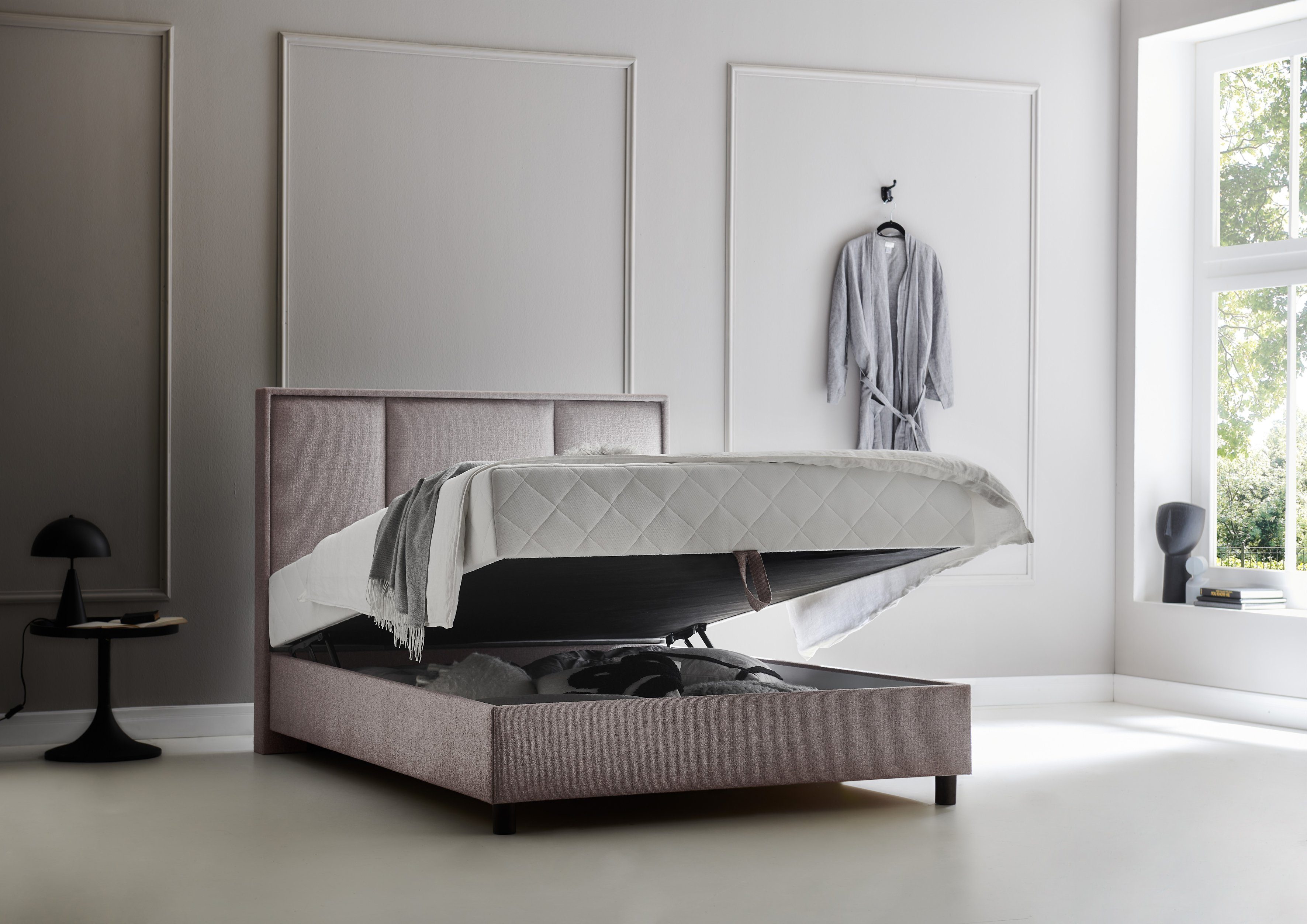 ATLANTIC home collection Boxspring ARLA met pocketveringsmatras en bedkist