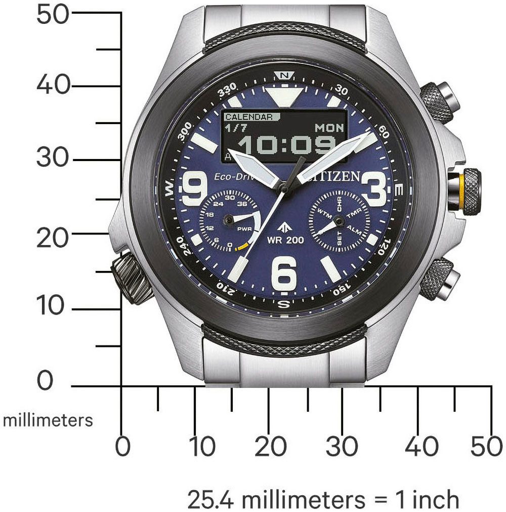 Citizen Solarhorloge Horloge, herenhorloge, analoog, digitaal, dag