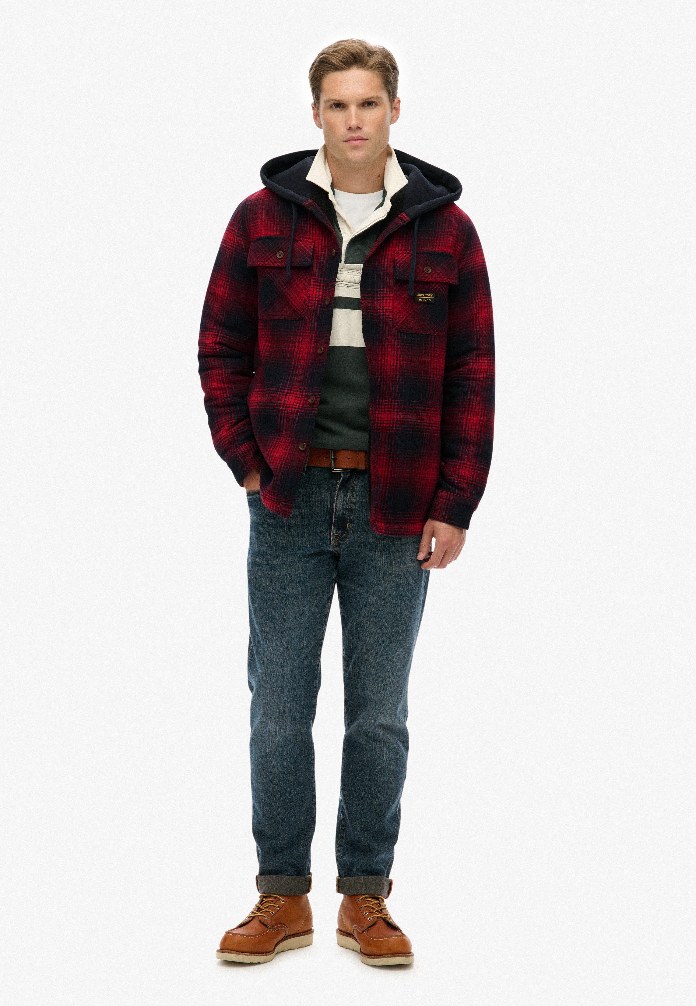 Superdry Overhemd met lange mouwen SURPLUS HOODED CHECK SHIRT