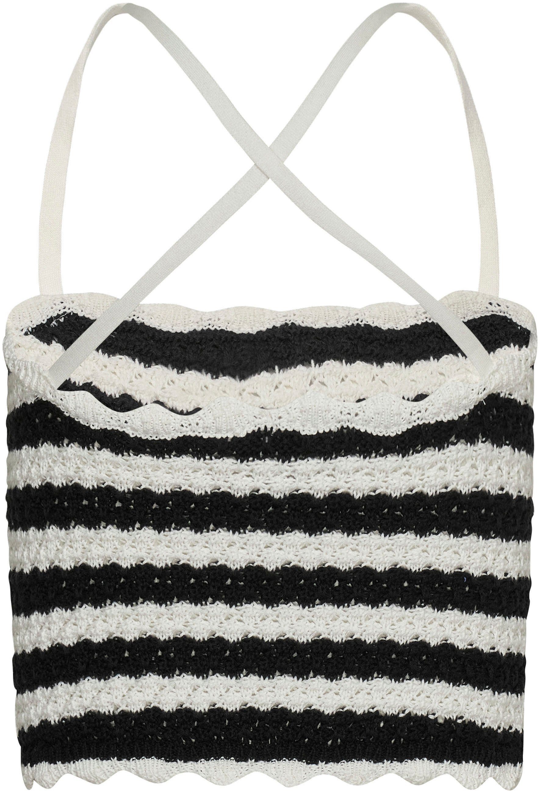 TOMMY JEANS Top met spaghettibandjes TJW CROCHET STRIPE TOP