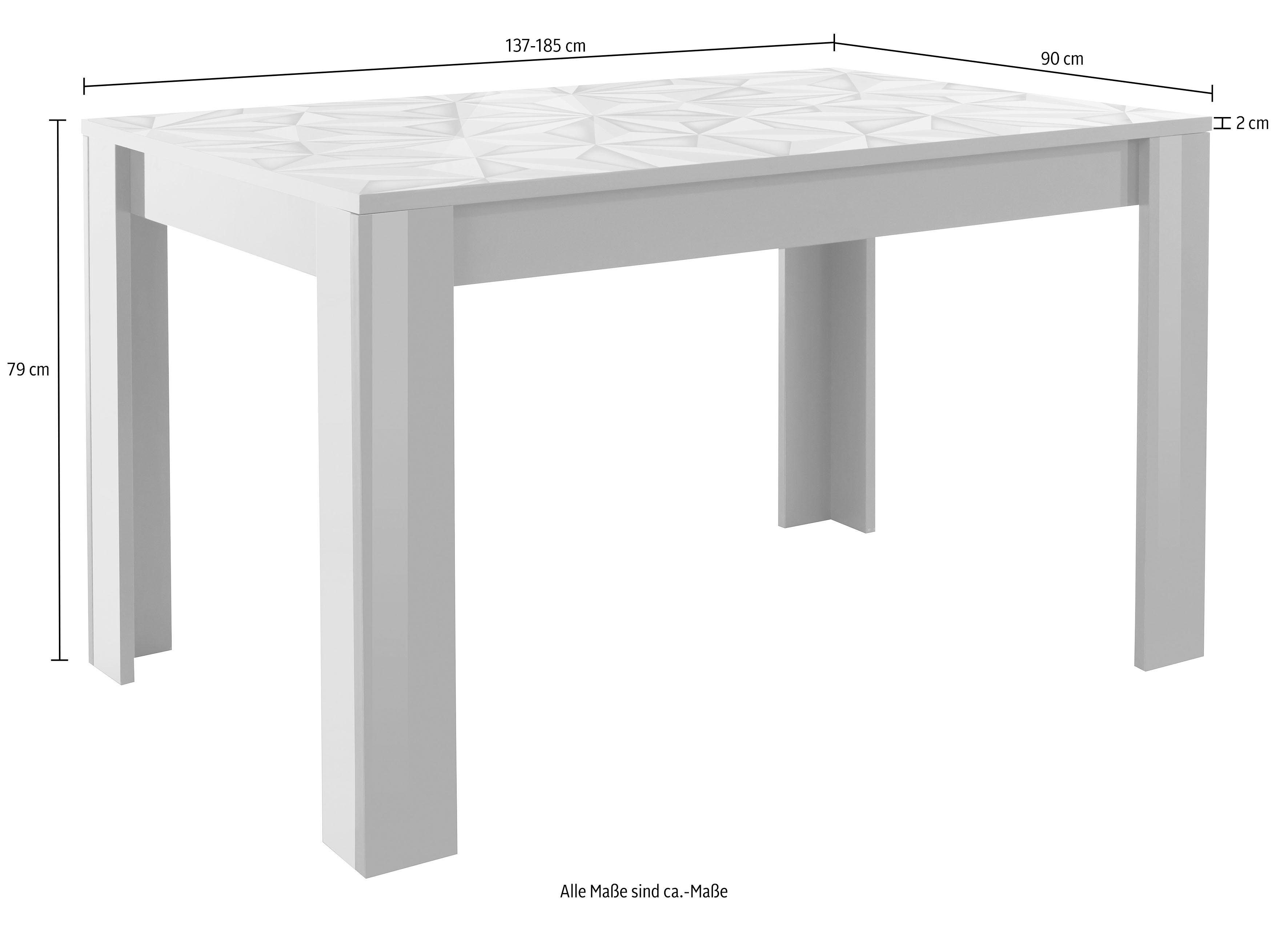 INOSIGN Eettafel Prisma Breedte 137-185 cm