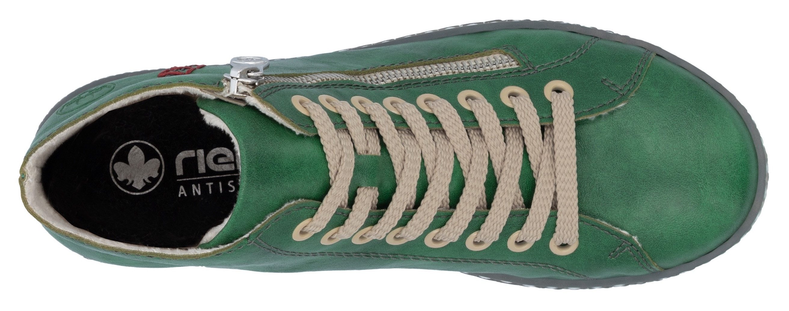 Rieker Hoge veterschoenen , veterschoen, casual laarzen met rits aan de buitenkant