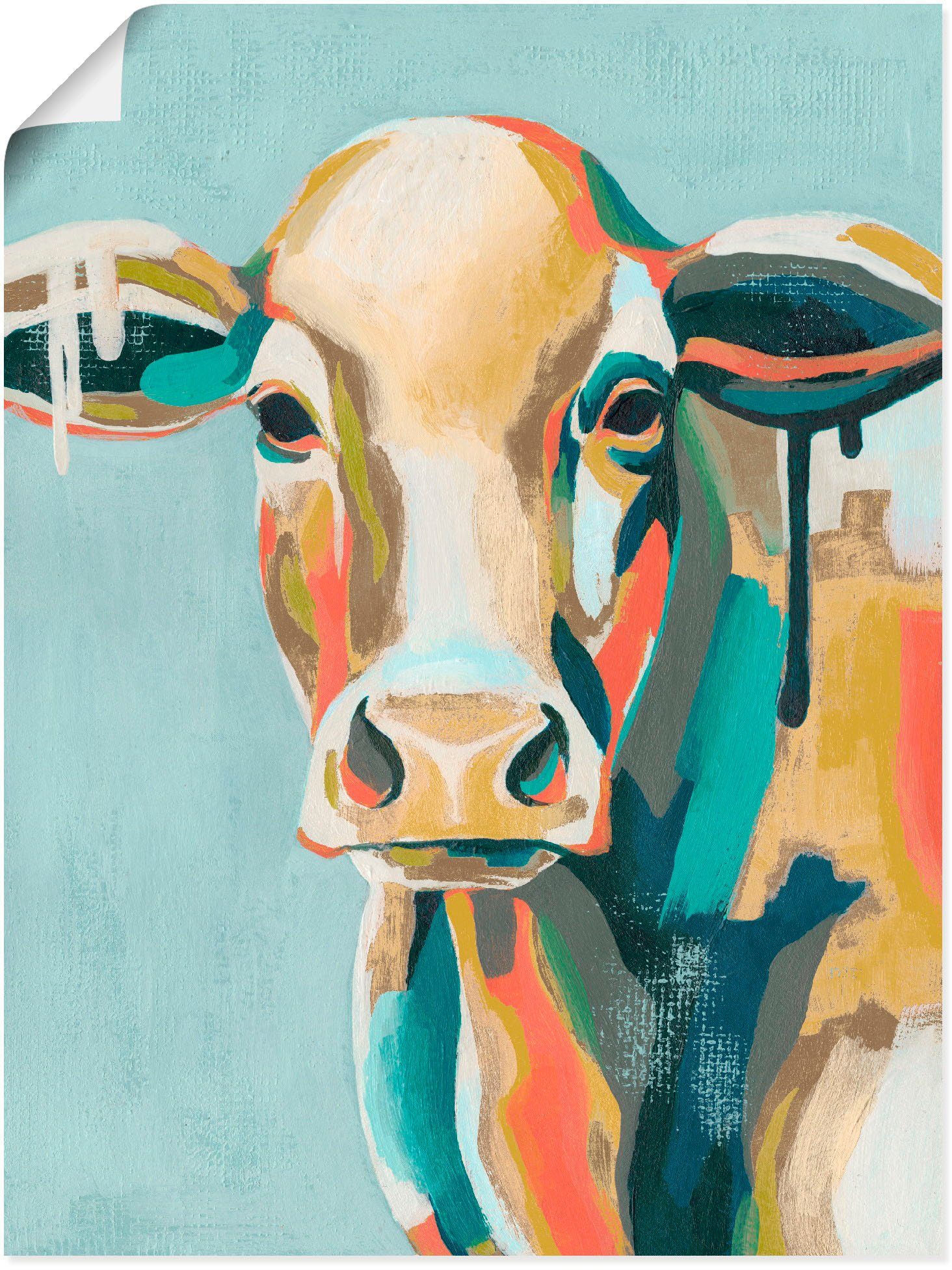 Artland Artprint Veelkleurige koeien I in vele afmetingen & productsoorten - artprint van aluminium / artprint voor buiten, artprint op linnen, poster, muursticker / wandfolie ook