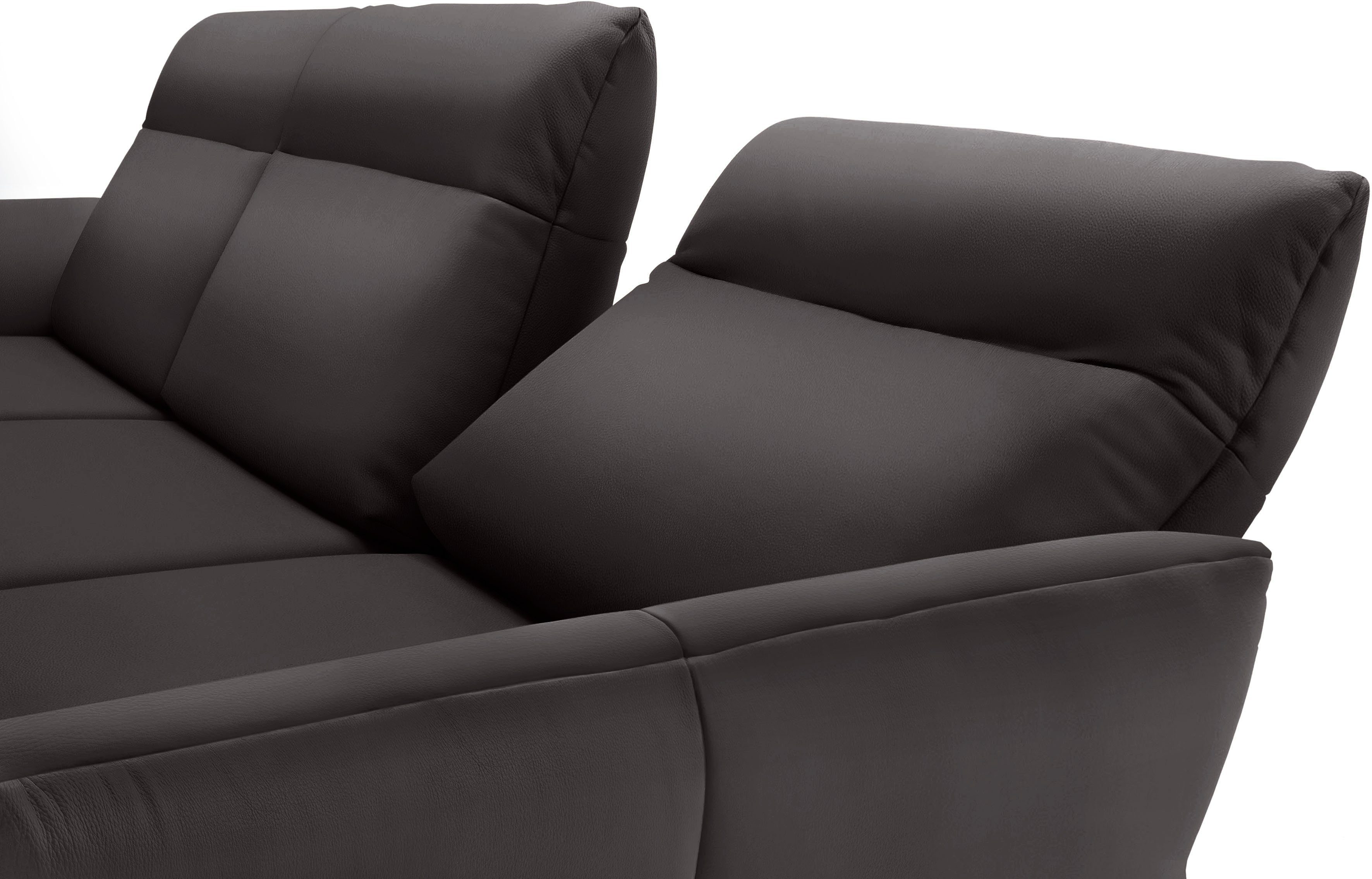 Creation BY ROLF BENZ Hoekbank CR.460 Sokkel in walnotenhout, onderstel in umbra grijs, breedte 338 cm