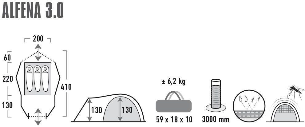 High Peak Koepeltent Tent Alfena 3.0