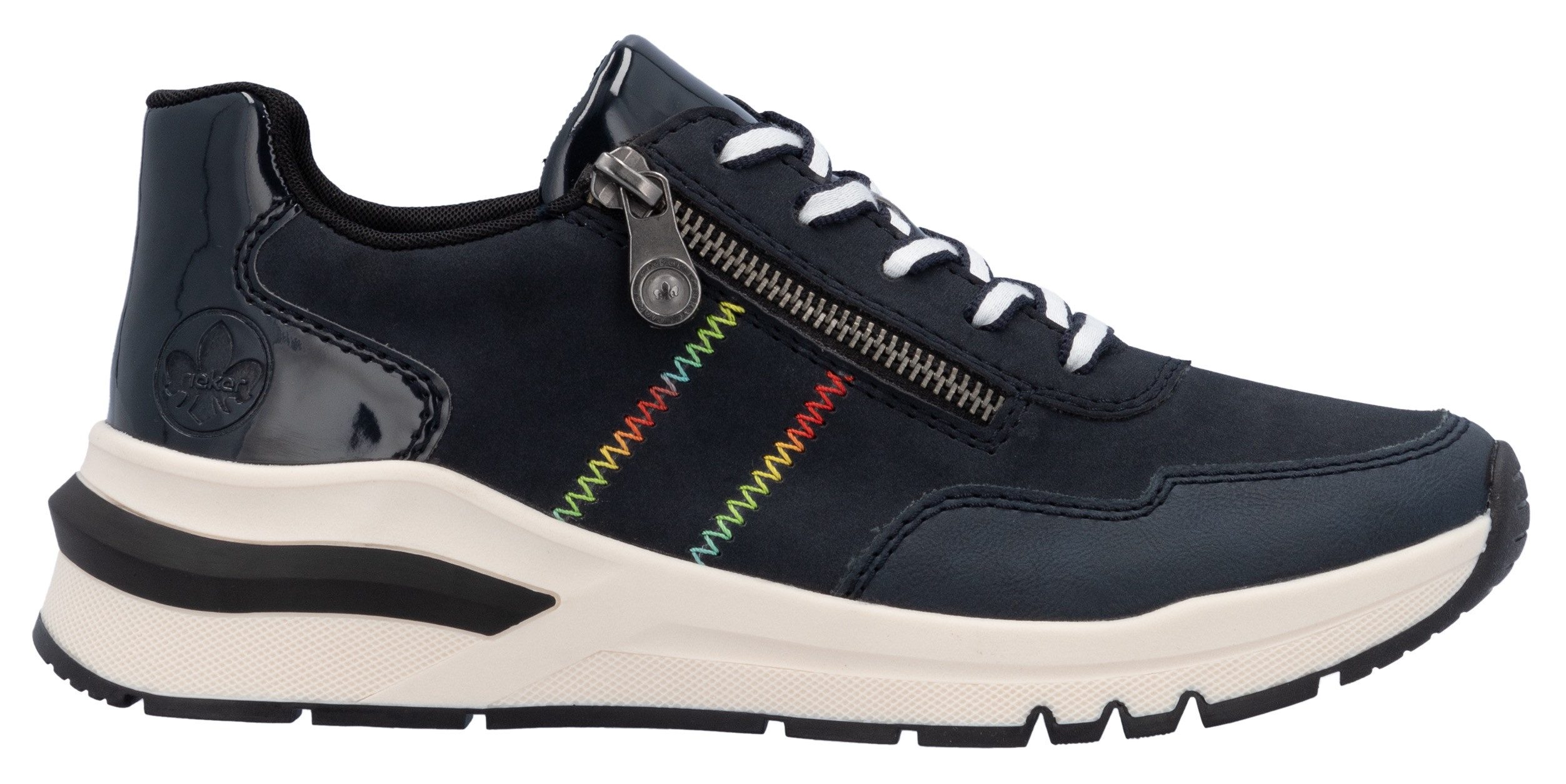 Rieker Sneakers met sleehak , vrijetijdsschoen, lage schoen, veterschoen in comfortabele vorm