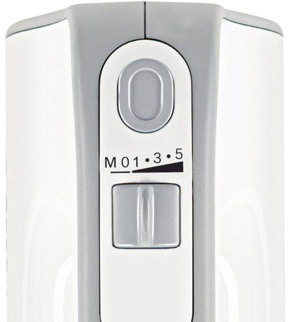 BOSCH Handmixer Styline MFQ4080, roestvrijstalen garde/kneedhaken, mixvoet, 5 standen, wit