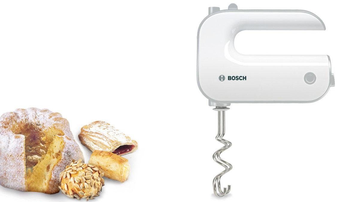 BOSCH Handmixer Styline MFQ4080, roestvrijstalen garde/kneedhaken, mixvoet, 5 standen, wit