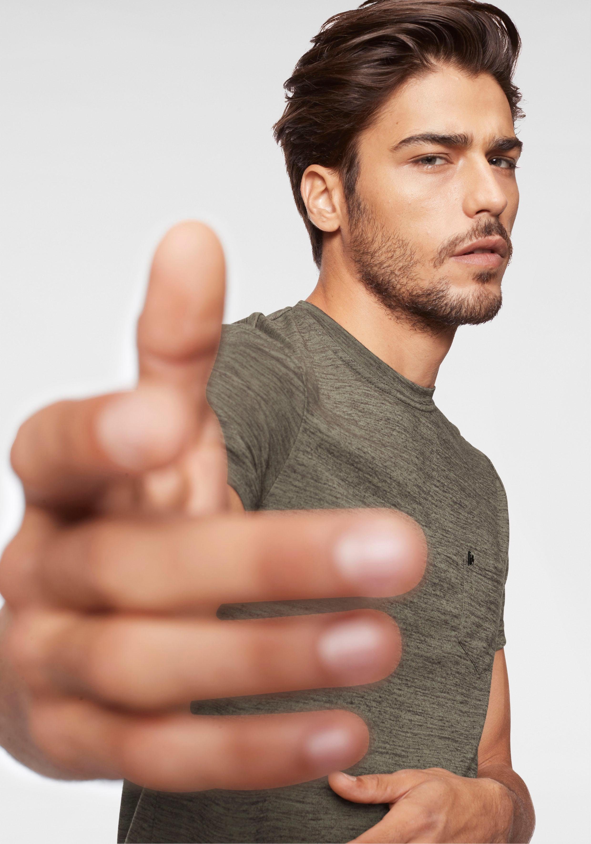 Bruno Banani T-shirt Korte mouwen, slim fit, effen, ronde hals