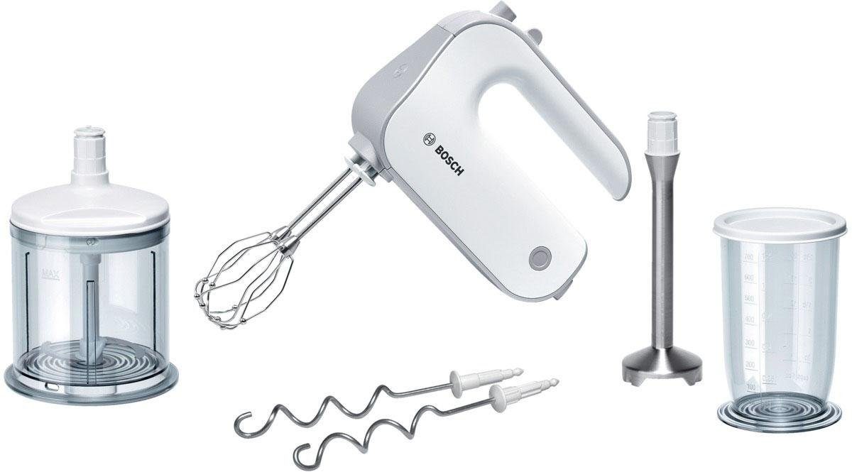 BOSCH Handmixer Styline MFQ4080, roestvrijstalen garde/kneedhaken, mixvoet, 5 standen, wit handmixers wit