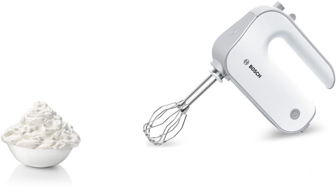 BOSCH Handmixer Styline MFQ4080, roestvrijstalen garde/kneedhaken, mixvoet, 5 standen, wit
