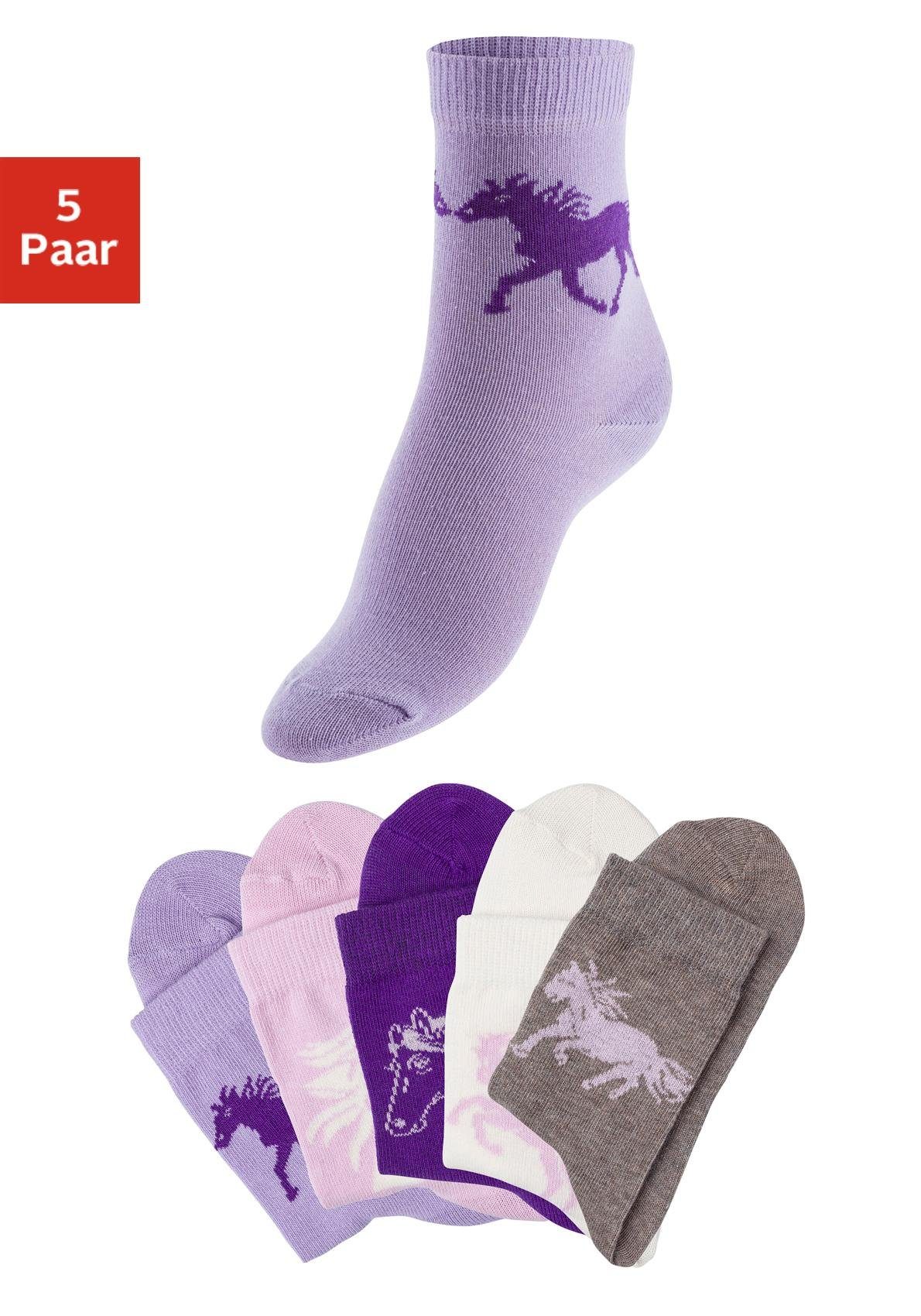 H.I.S Sokken met paardenmotieven (5 paar)