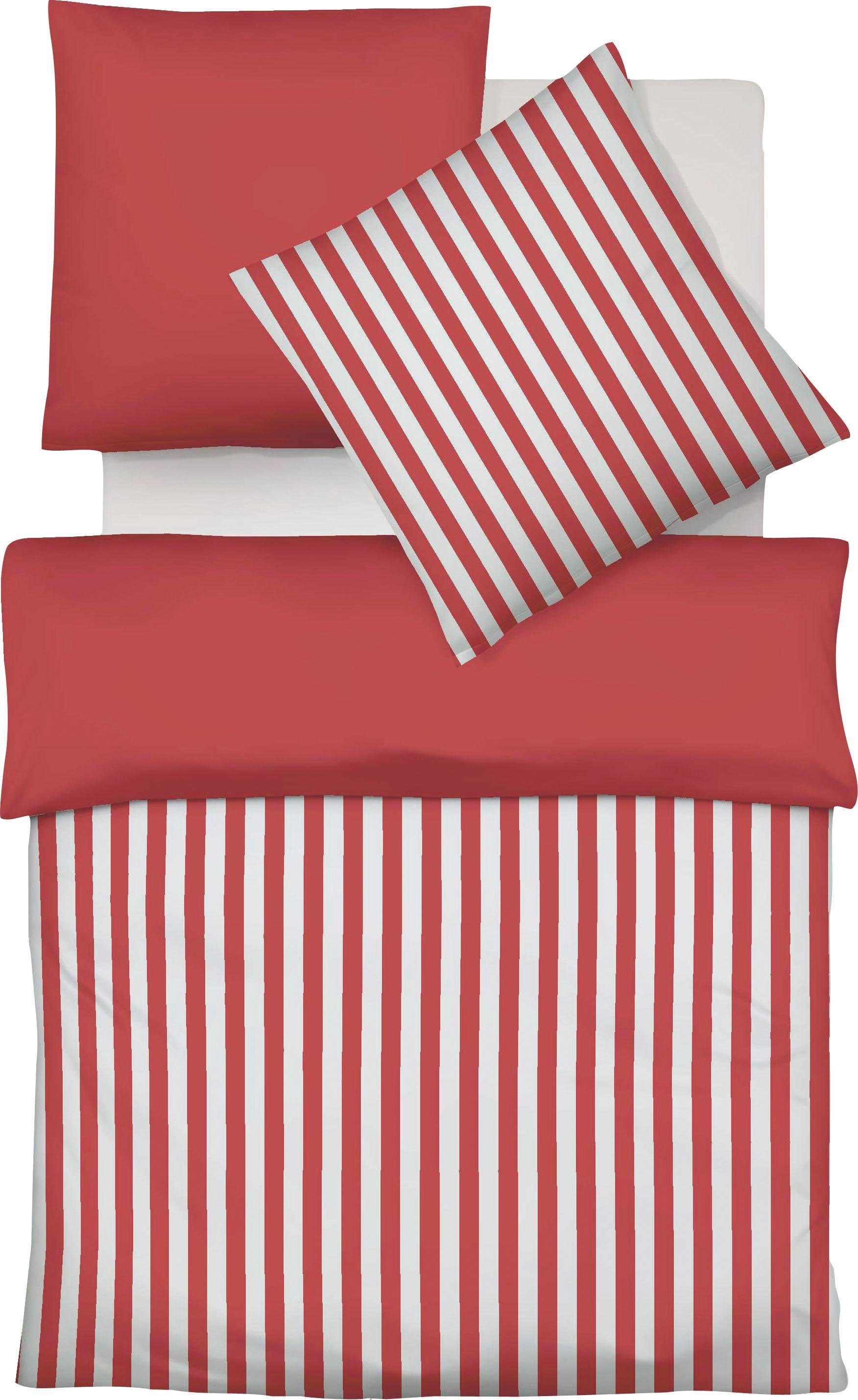 fleuresse Tweezijdig te gebruiken overtrekset PORTO 100% katoen, in maten 135x200, 155x220, 200x200cm, ritssluiting dekbedovertrekken maat 1x 155x220