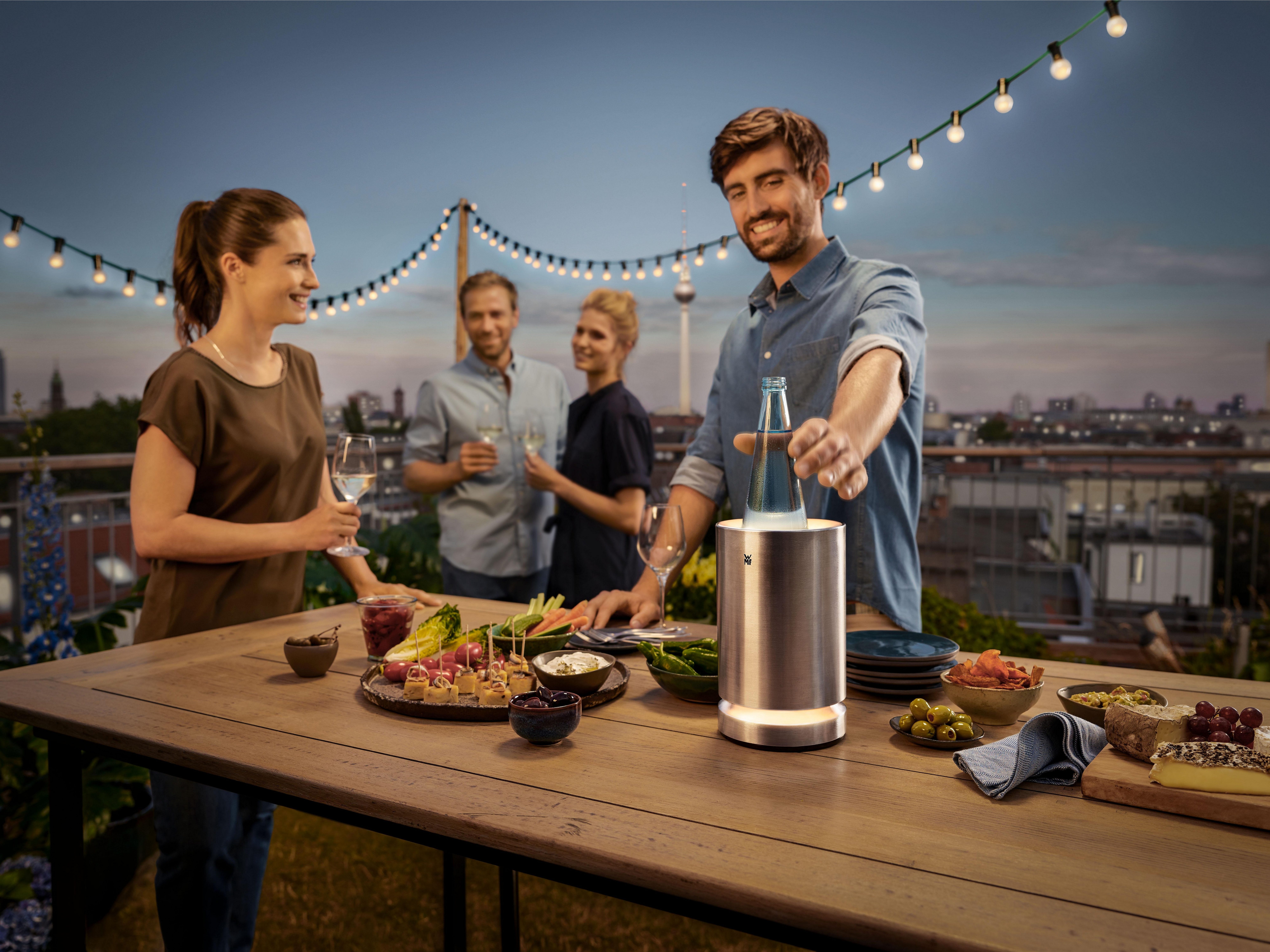 WMF Elektrische wijnkoeler Ambient met decoratieve led-lichtring