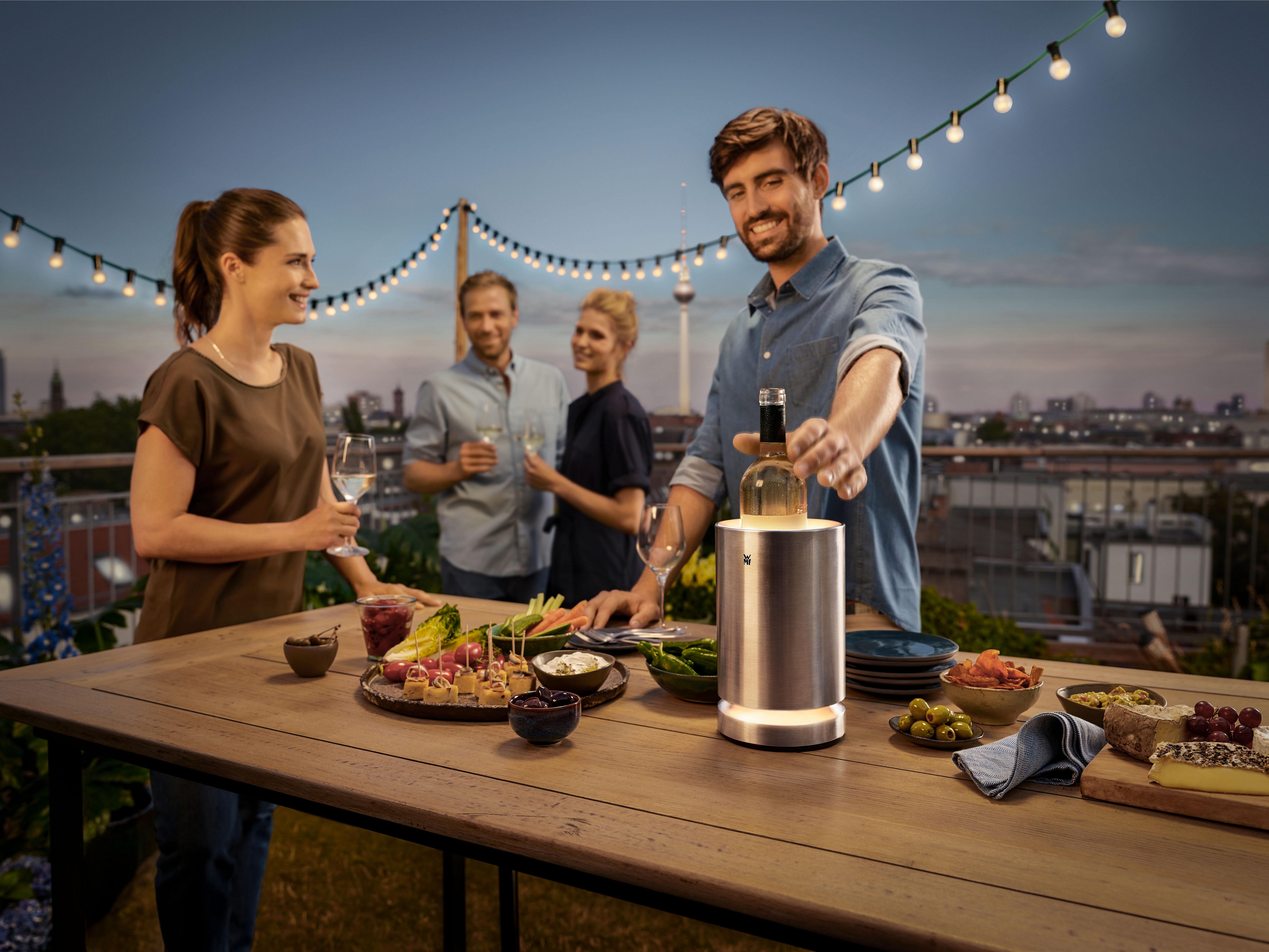 WMF Elektrische wijnkoeler Ambient met decoratieve led-lichtring