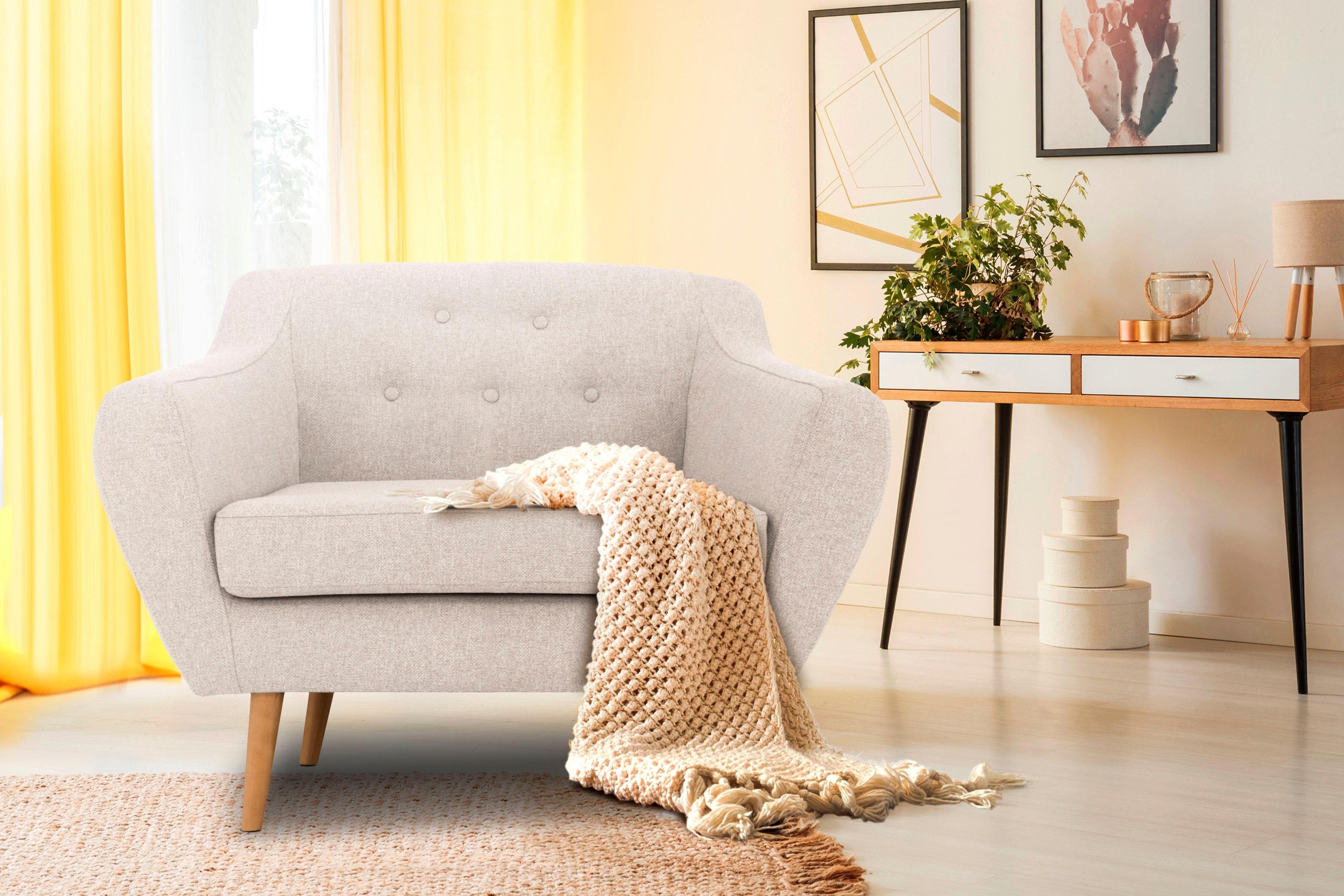 andas Fauteuil Hol met capitonnage achter in scandinavische stijl