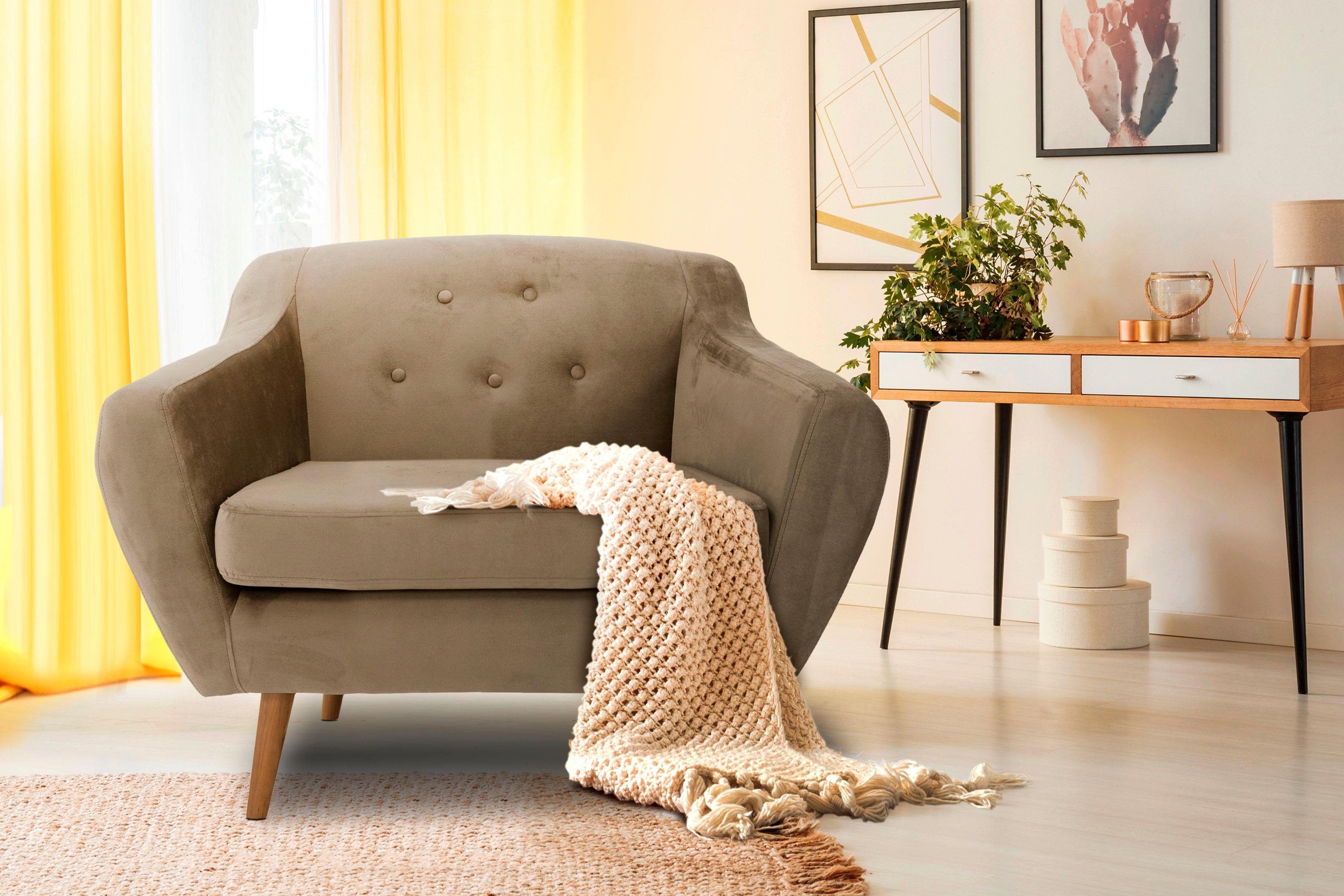 andas Fauteuil Hol met capitonnage achter in scandinavische stijl