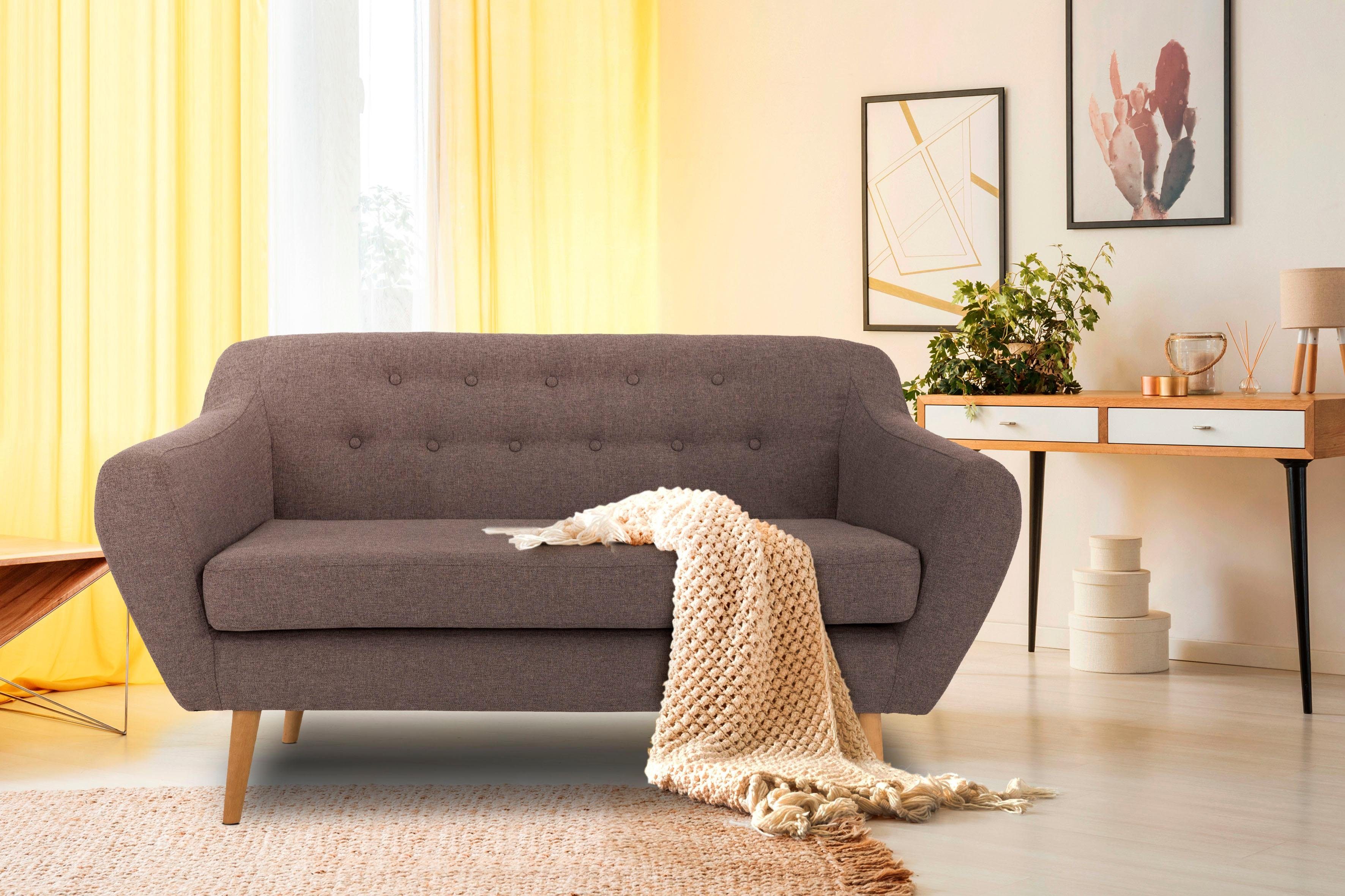 andas 2-zitsbank Hol met capitonnage achter in scandinavische stijl