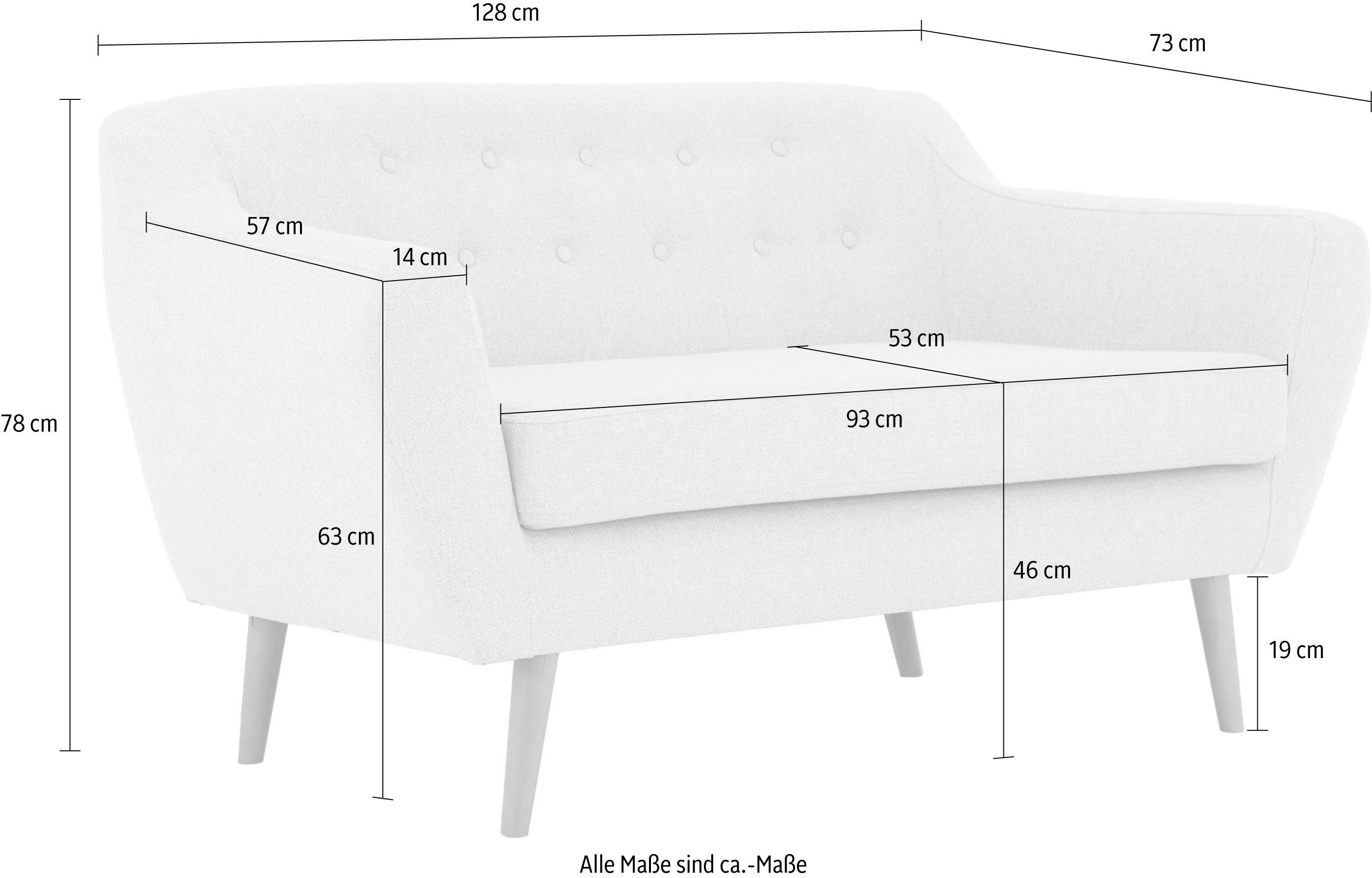 andas 2-zitsbank Hol met capitonnage achter in scandinavische stijl