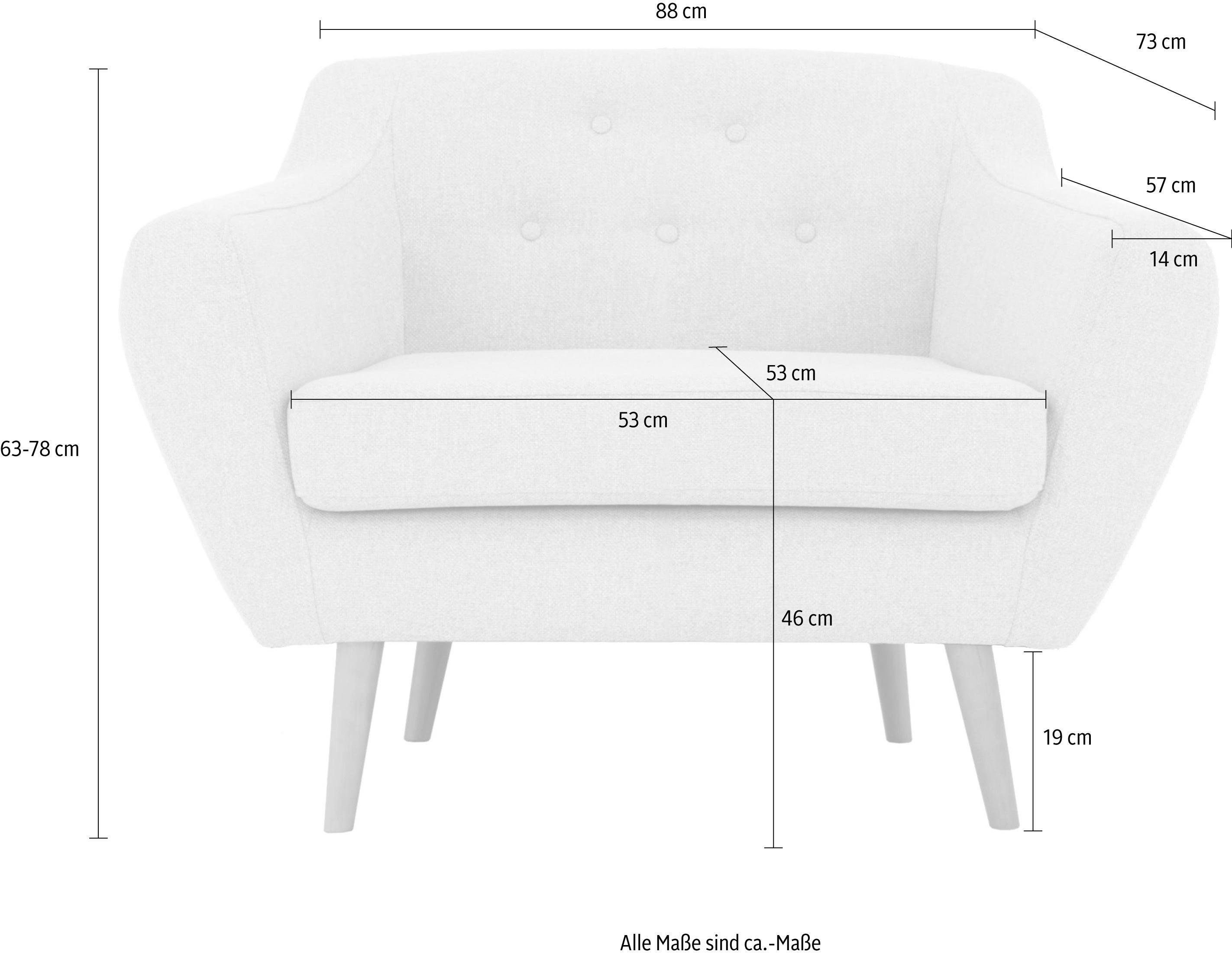 andas Fauteuil Hol met capitonnage achter in scandinavische stijl