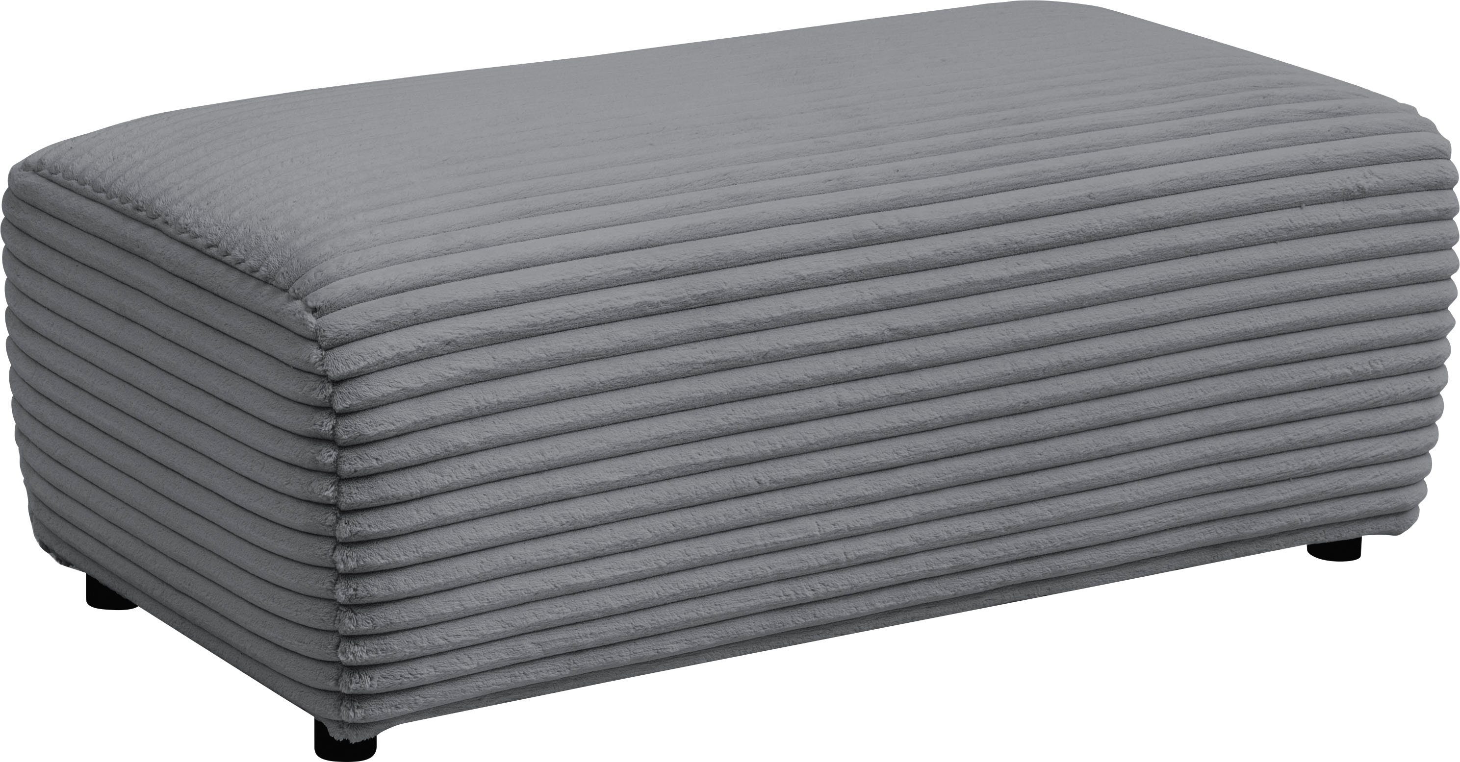 andas Hocker BAKELS, gestoffeerde poef in cord of bouclé stof