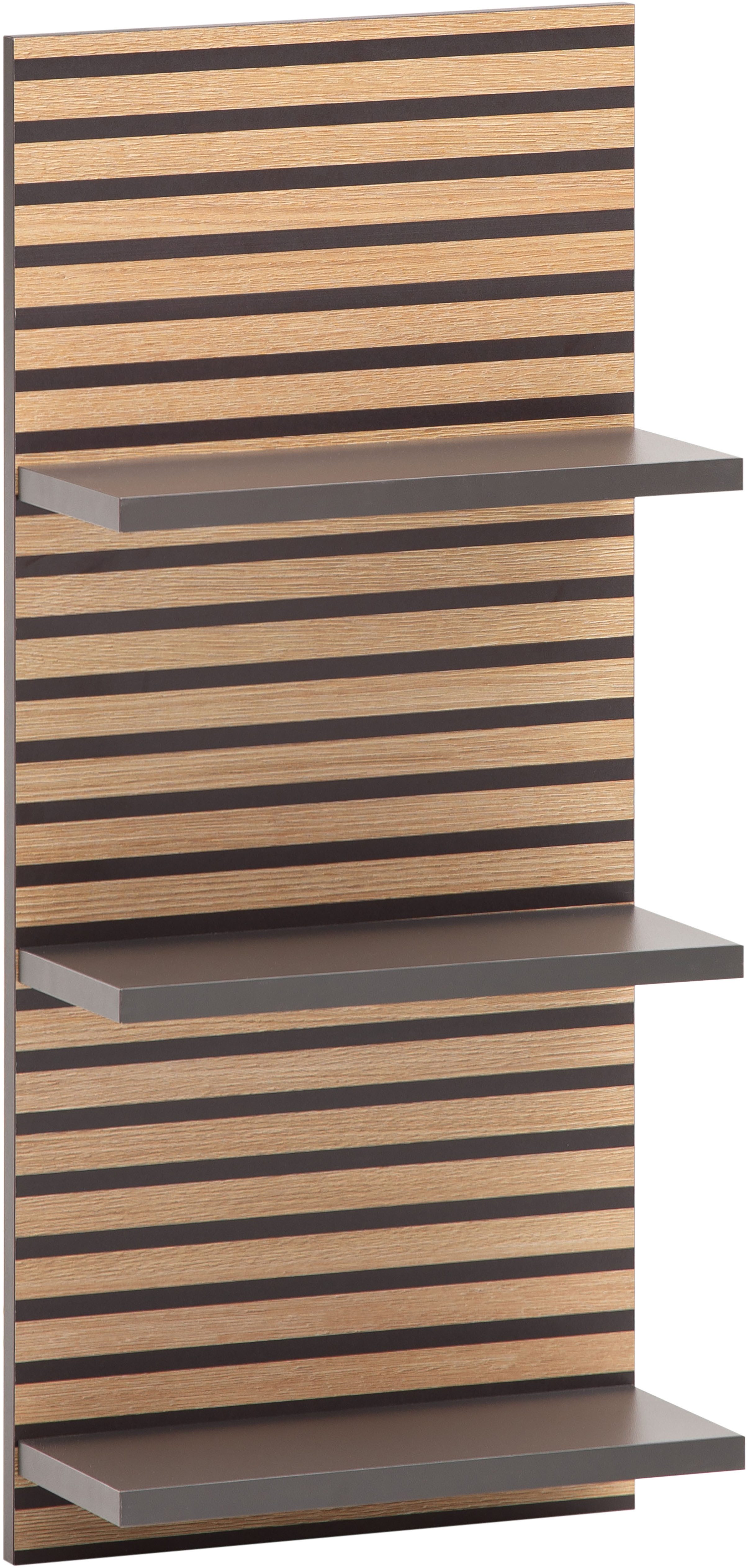Schildmeyer Wandplank Katta, breedte 30 cm Drie planken, achterwand in akoestische look rekken & planken bruin