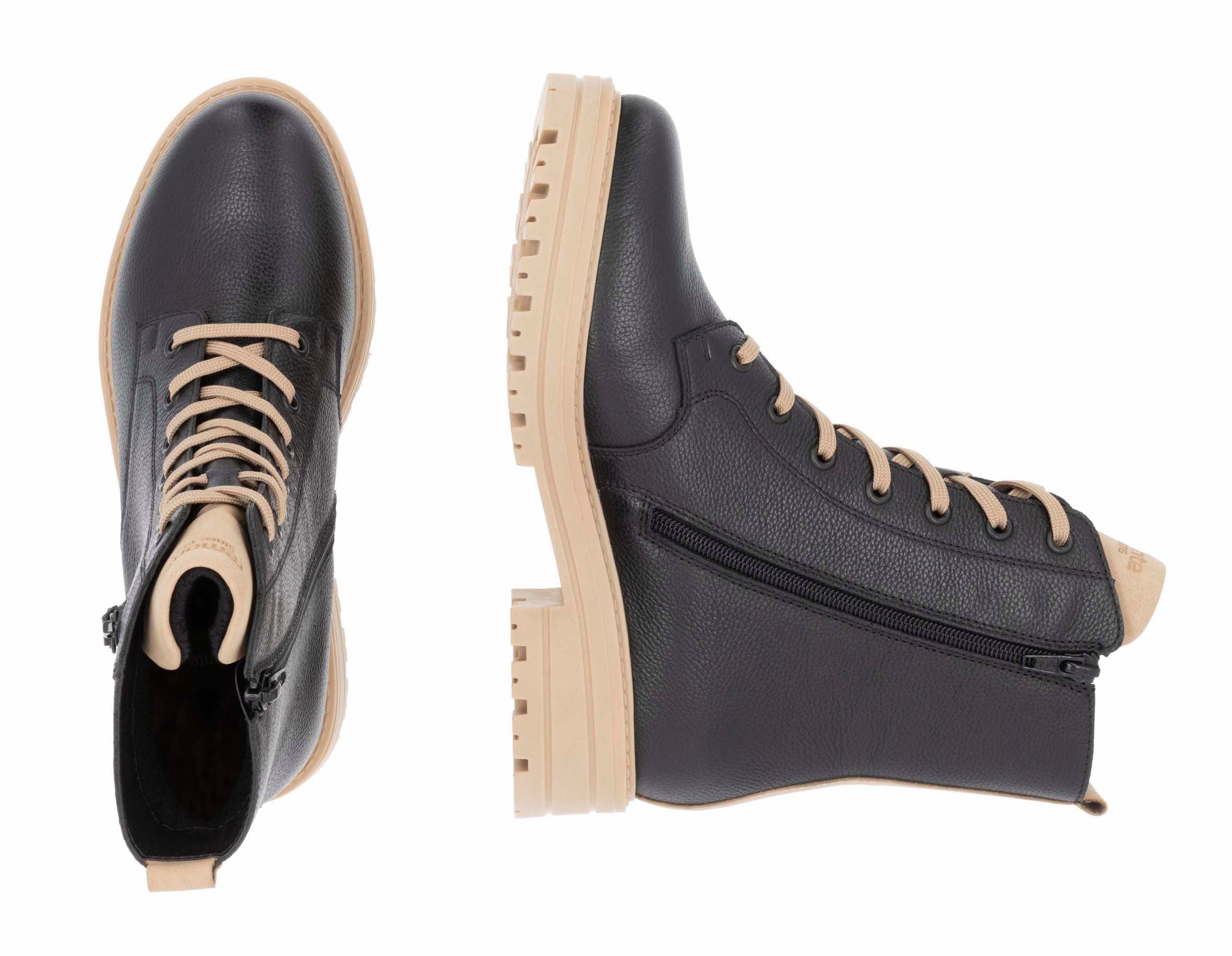 Remonte Winterlaarzen hakken, winter-enkellaars, veterschoenen met decoratieve ritssluiting