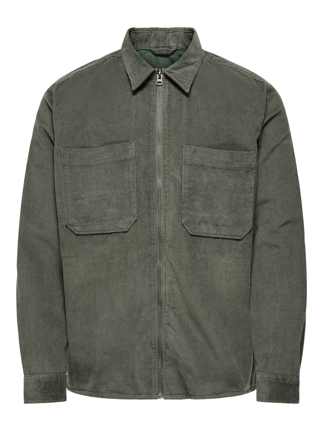 ONLY & SONS Overhemd met lange mouwen ONSALP 14W RLX 2PKT WASHD CORD LS ZIP