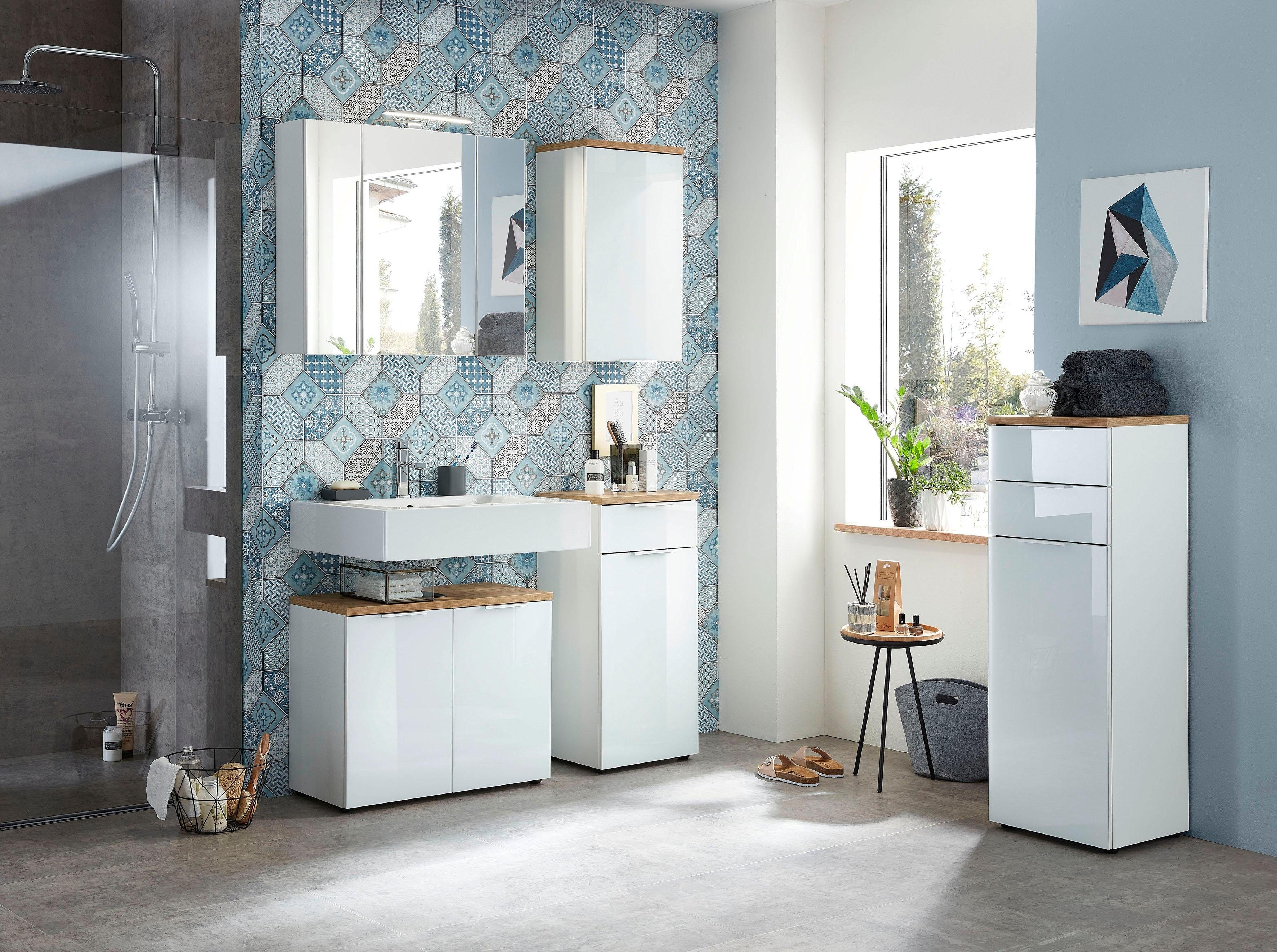 GERMANIA Halfhoge kast Pescara Front met glasondersteuning