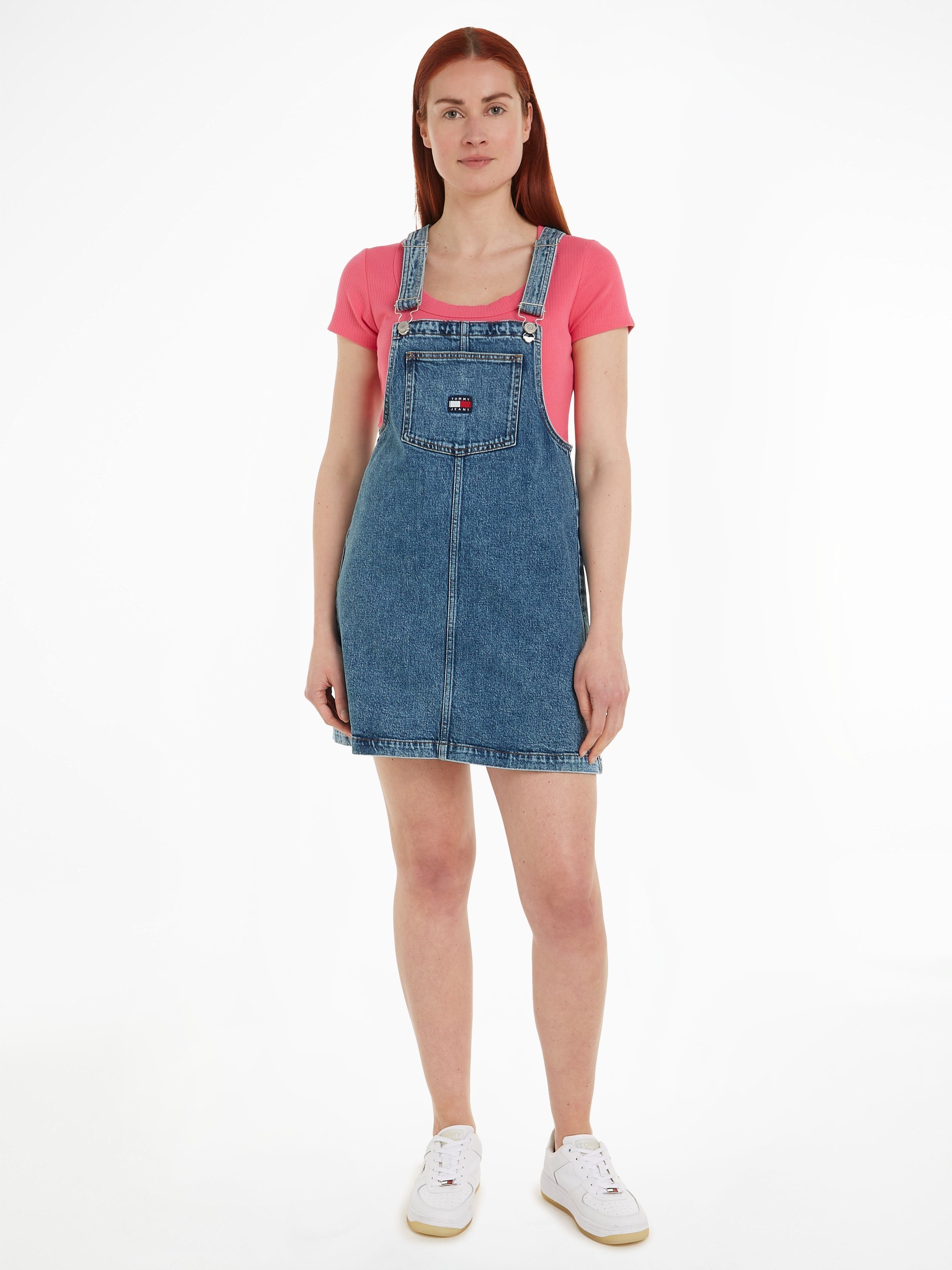 Tommy Jeans Jeansjurk met labelpatch model 'PINAFORE'