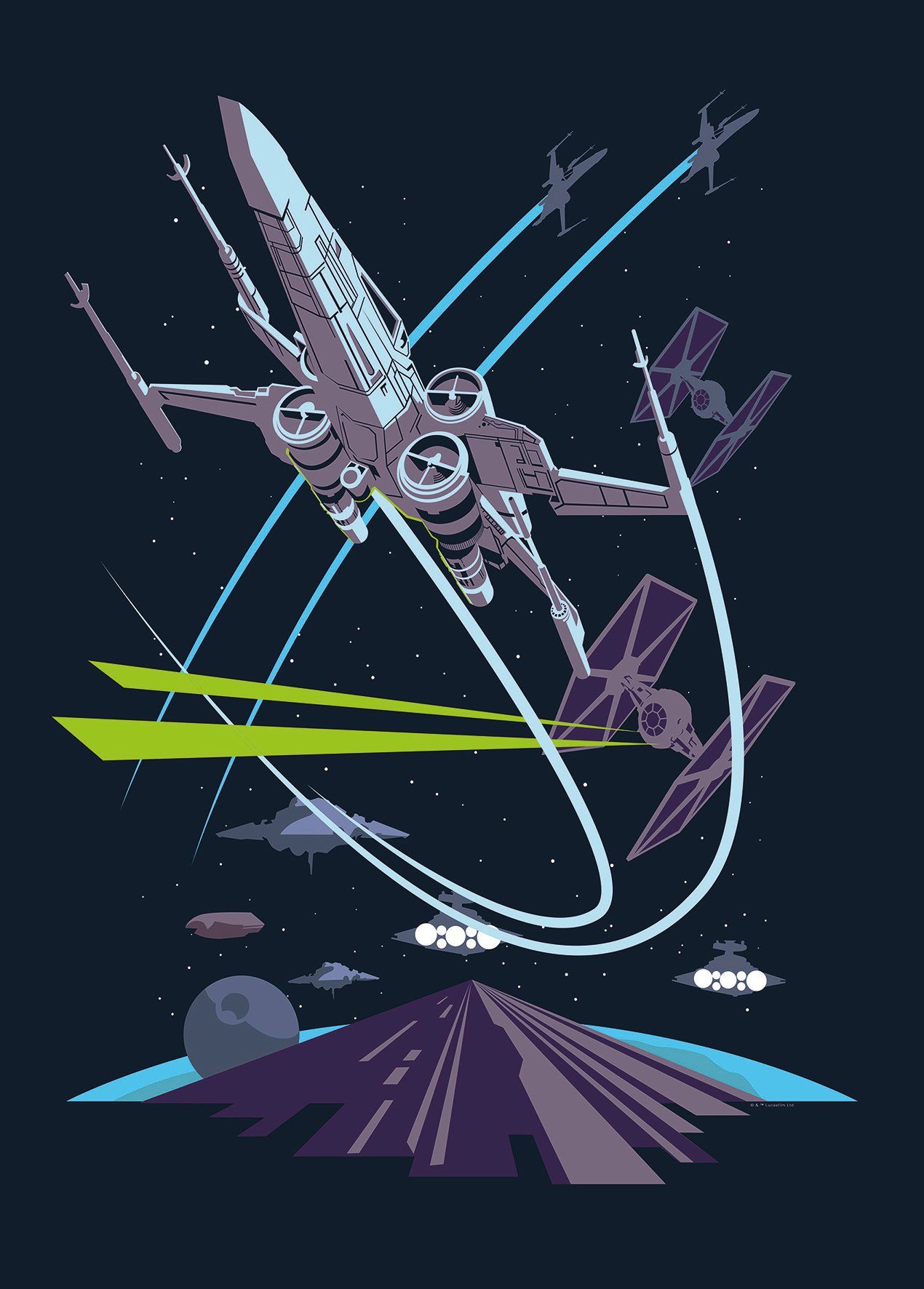 Komar wanddecoratie Star Wars Classic Vector X-Wing, zonder lijst