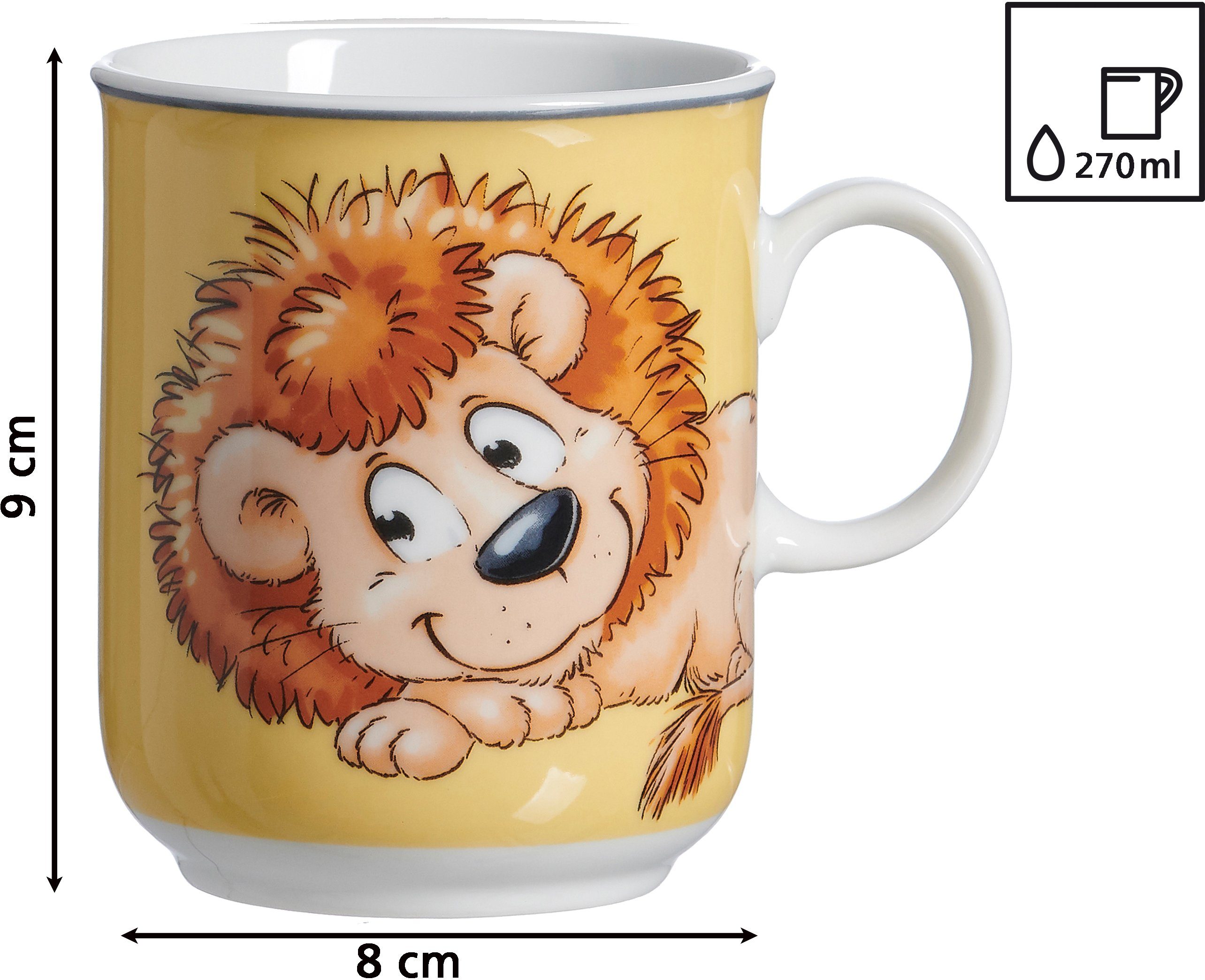 Ritzenhoff & Breker Kinderservies-set Happy Zoo, Leo met leeuwendecor, 3 delen, voor 1 persoon (set, 3-delig)