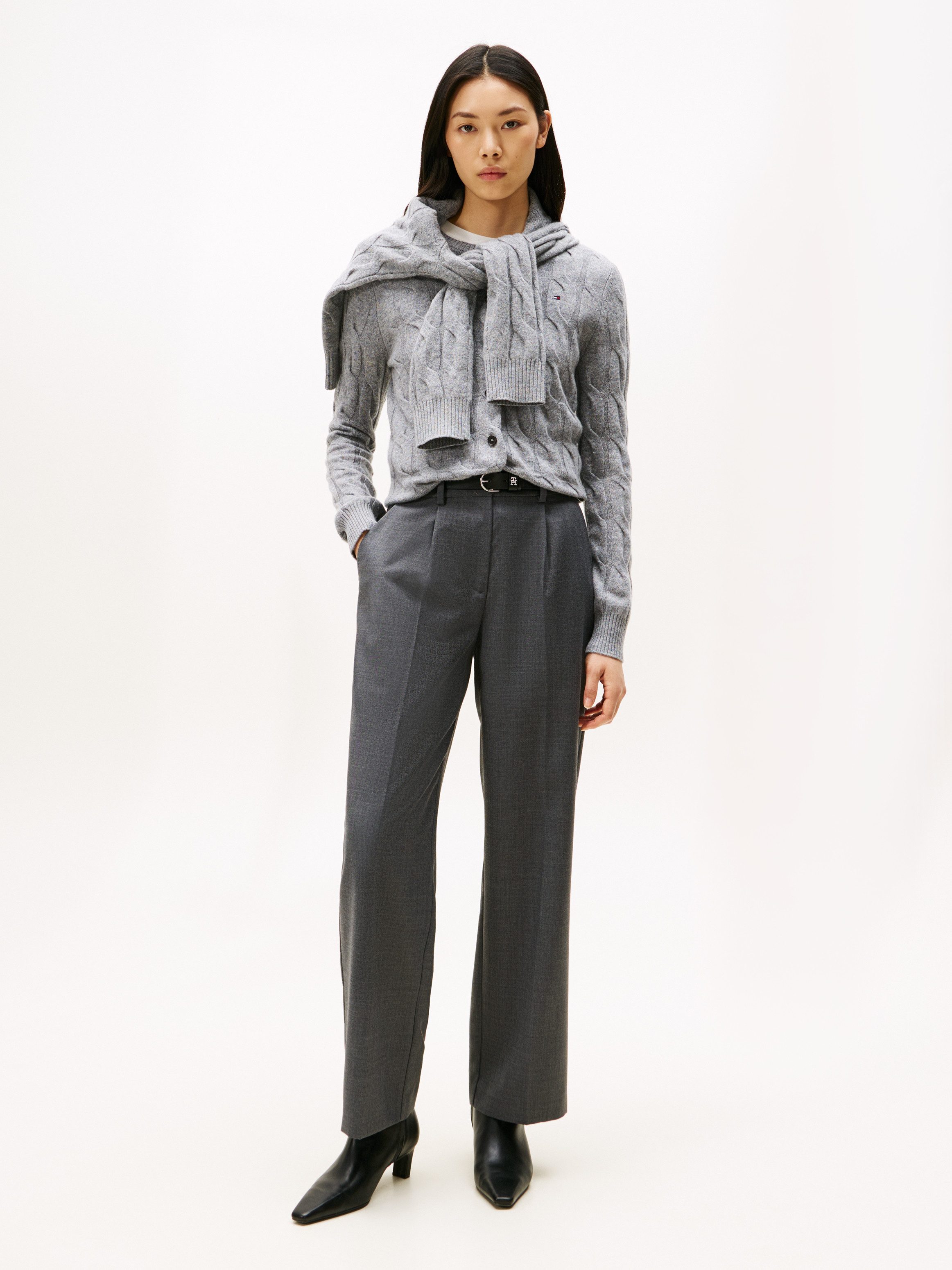 Tommy Hilfiger Vest SOFT WOOL CABLE C-NK LS CARDIGAN