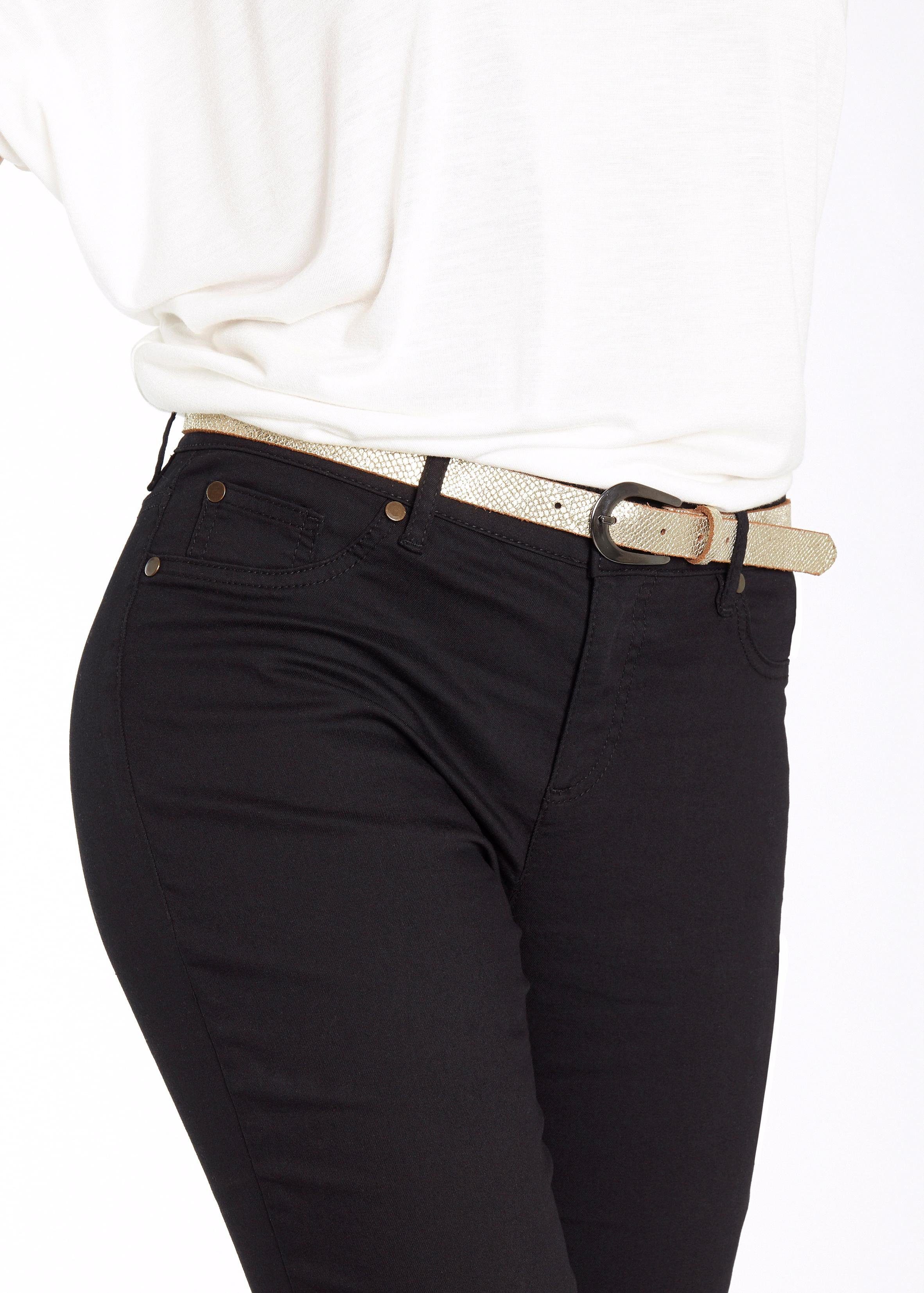 Lascana Heupriem Leren riem smalle riem in metallic-slang-look, voor broeken, jeans & jurken