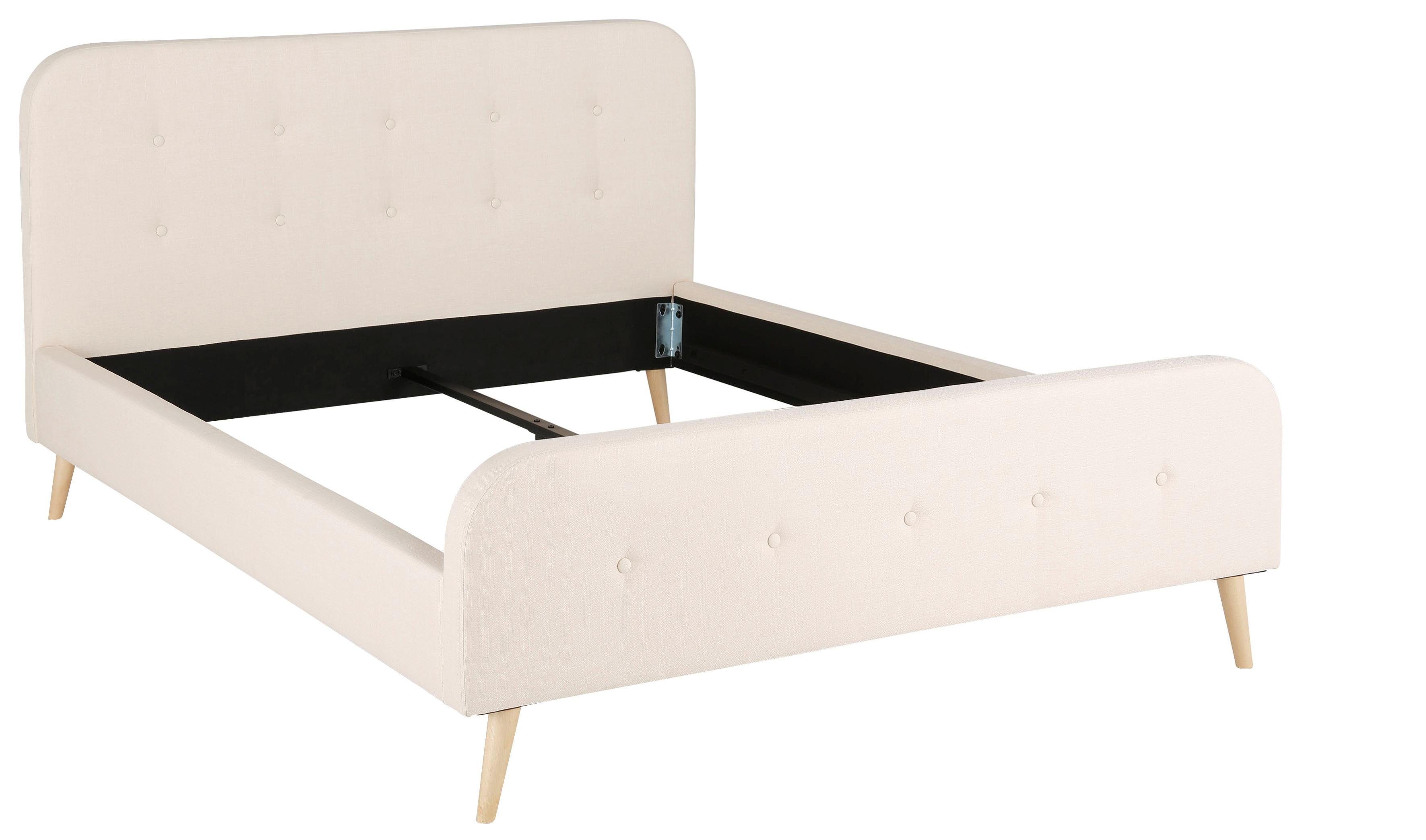 Home affaire Gestoffeerd bed Amrum met luxueuze knopen aan het zacht verdikte hoofd- en voetbord