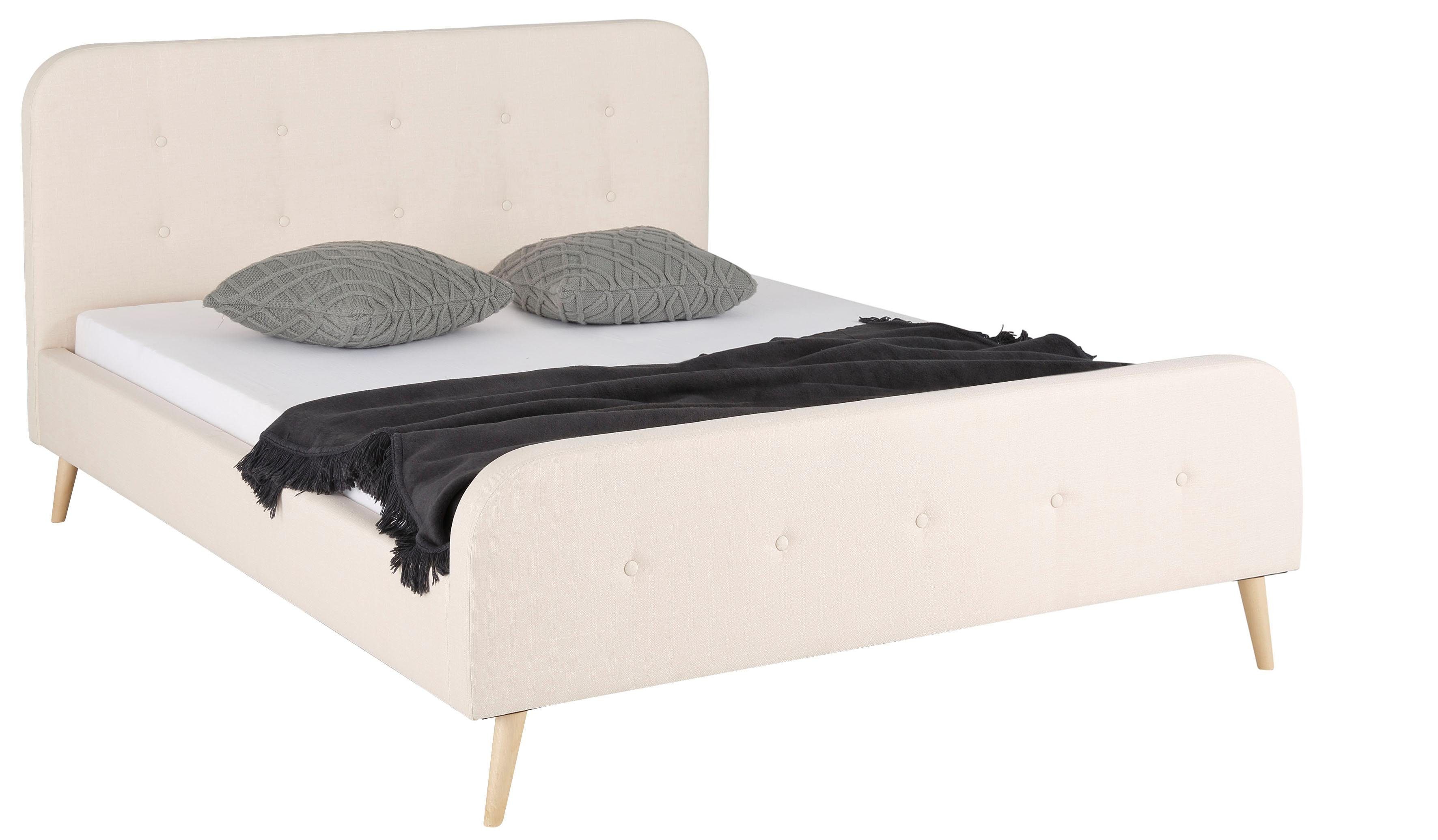 Home affaire Gestoffeerd bed Amrum met luxueuze knopen aan het zacht verdikte hoofd- en voetbord