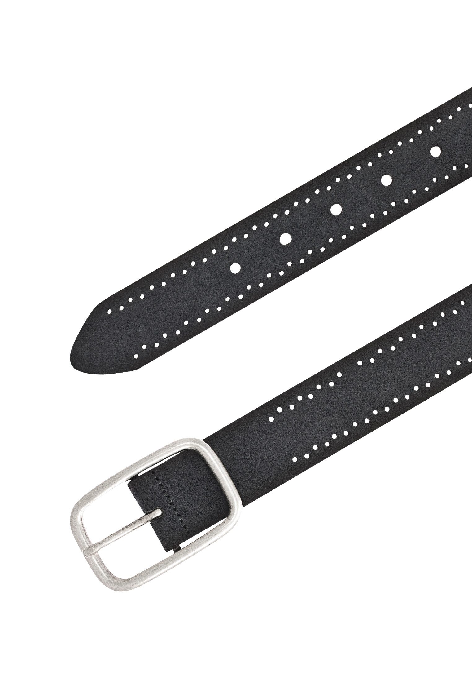 MUSTANG Leren riem Robuust, geperforeerd rundleer met perforatie, 3,5 cm